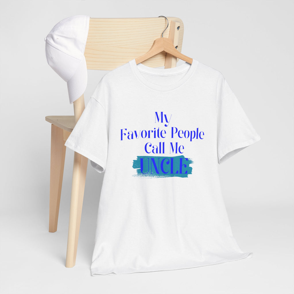 Uncle T‑Shirt — "My Favorite People Call Me UNCLE" Blue Brushstroke Tee