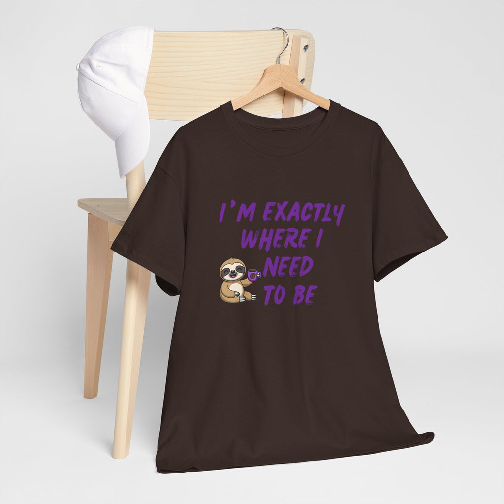 Sloth "I'm Exactly Where I Need to Be" Graphic Tee