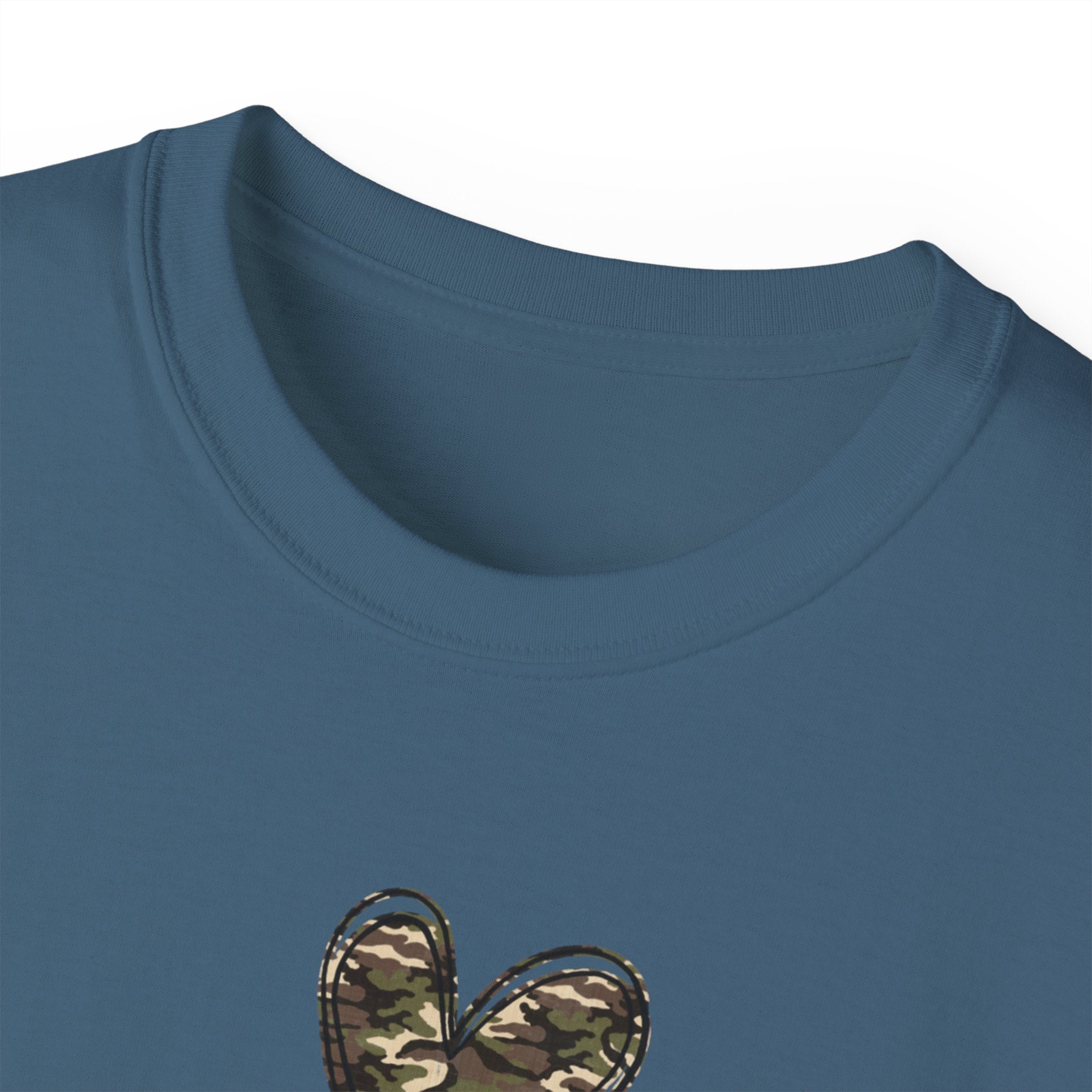 Proud Marine Wife T-Shirt — Camouflage Heart & Marine Family Tee