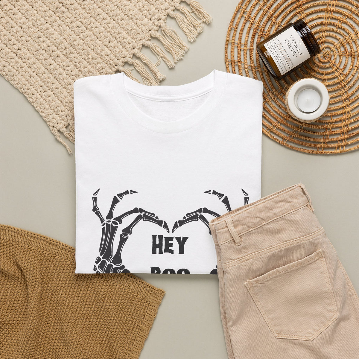 Hey Boo Skeleton Heart T-Shirt