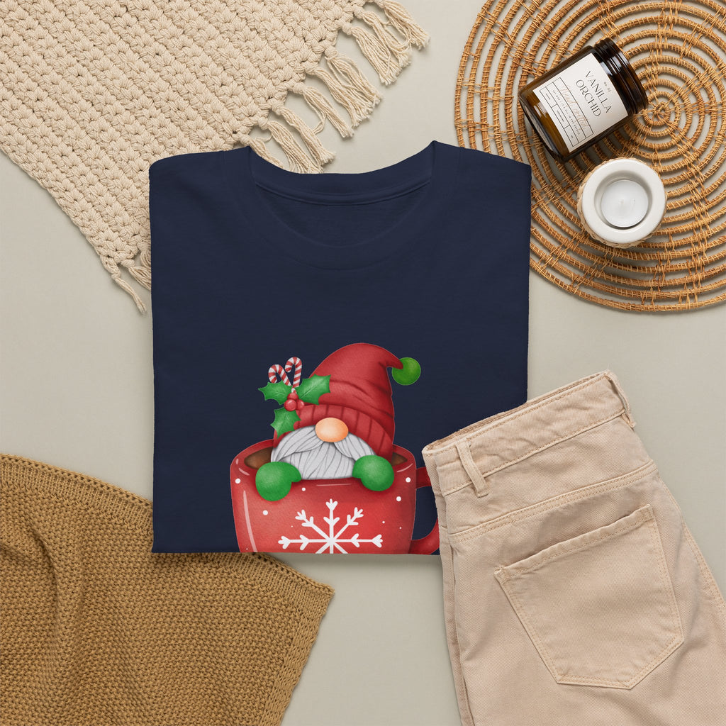 Merry Christmas Gnome in Mug Graphic T-Shirt