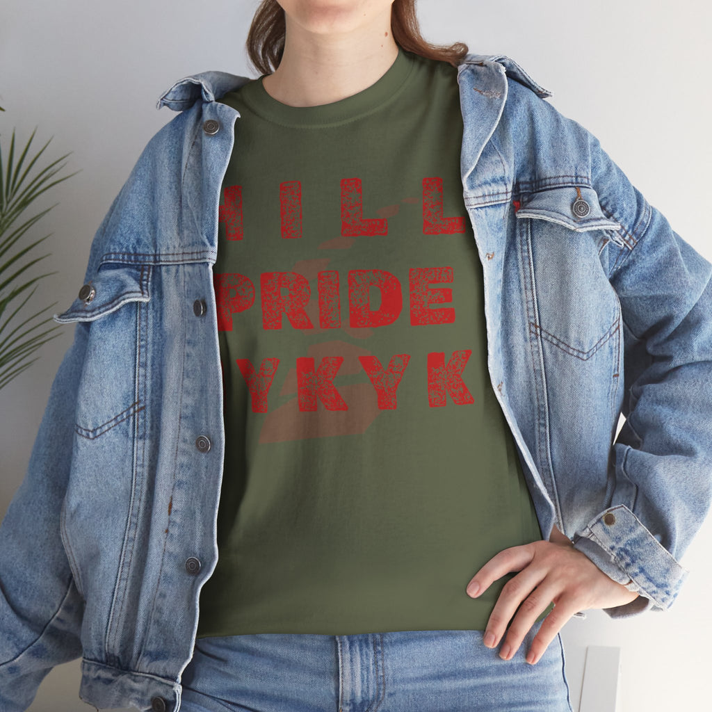Hill Pride Cobblestone Road Graphic Tee — Red Brick Path Text Design
