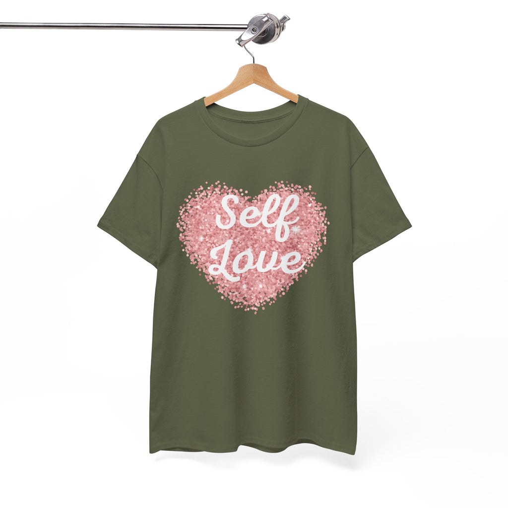 Self Love Tee — Pink Heart Mental Health Awareness Shirt