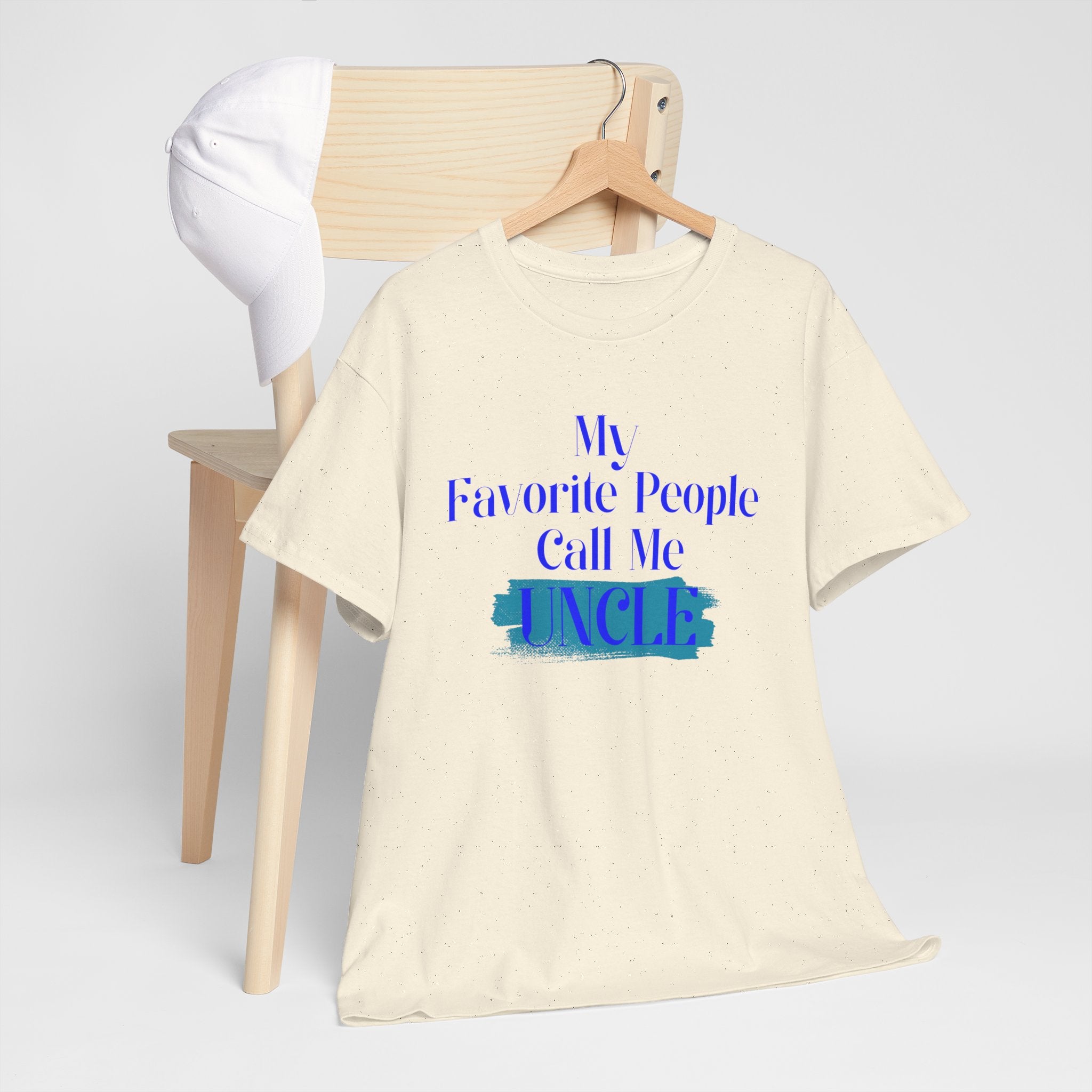 Uncle T‑Shirt — "My Favorite People Call Me UNCLE" Blue Brushstroke Tee