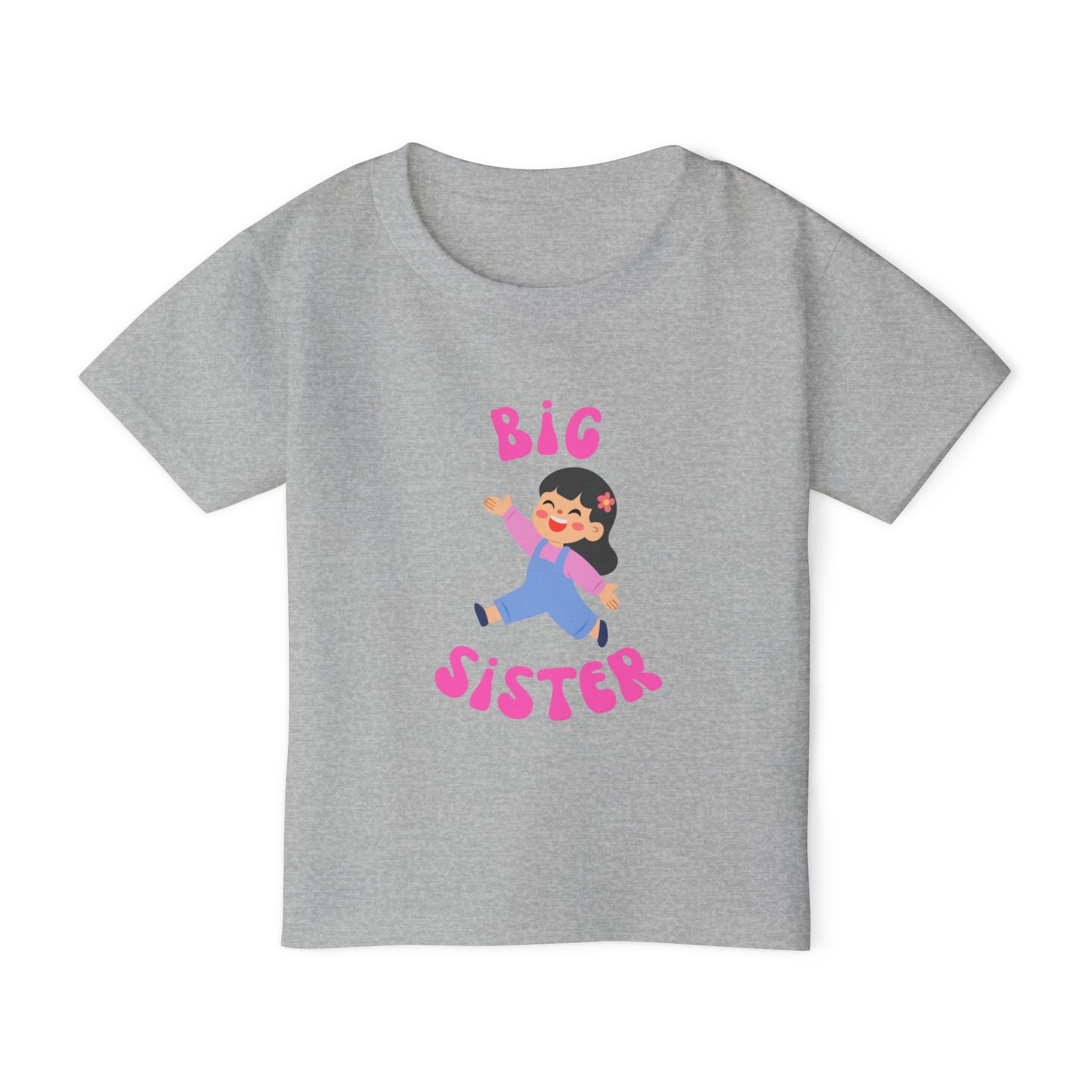 Big Sister Toddler T-Shirt — Cute Cartoon Sibling Announcement Tee
