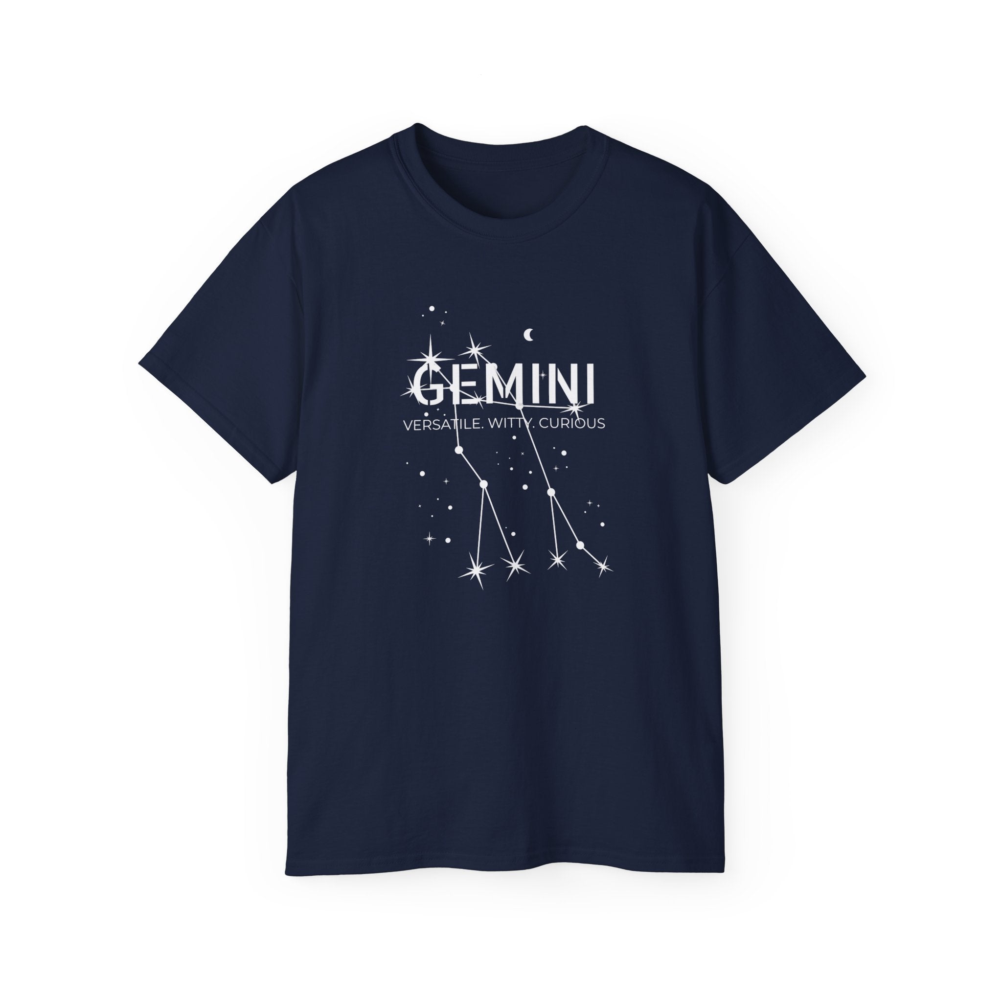 Gemini Zodiac T‑Shirt — 'Versatile Witty Curious' Constellation Tee
