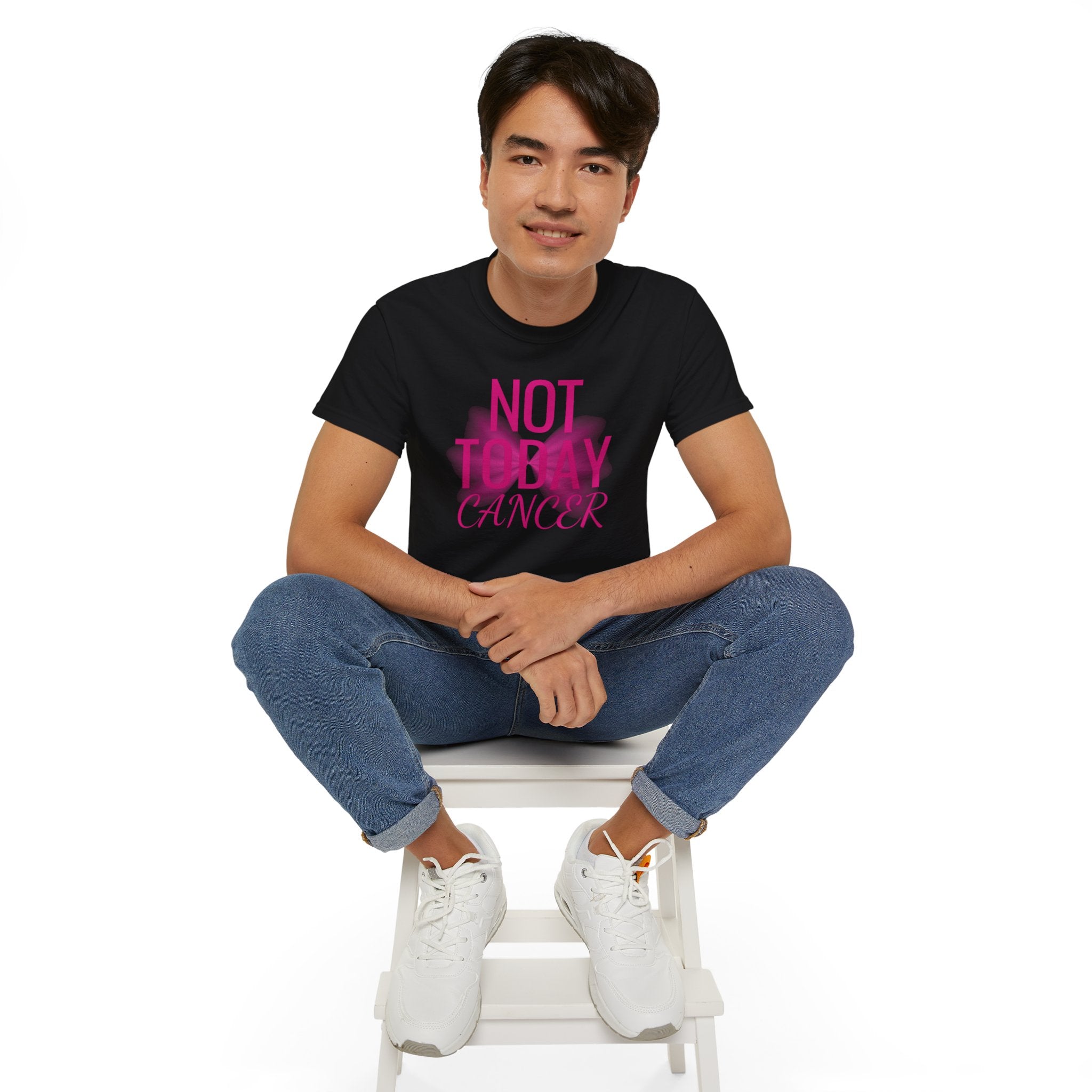 Not Today Cancer T-Shirt — Inspirational Cancer Awareness Tee with Pink Ribbon