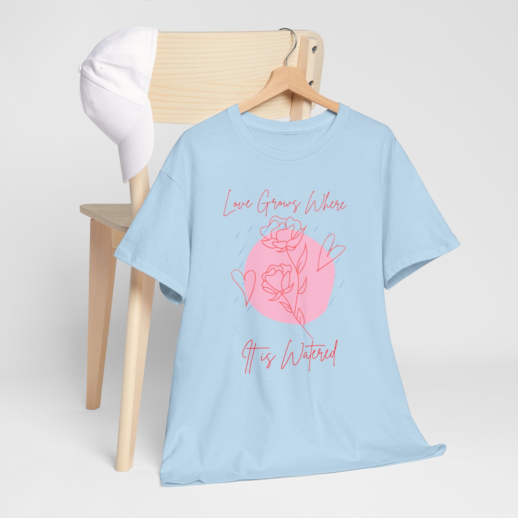 Rose Moon Graphic Tee — "Love Grows Where It’s Watered"