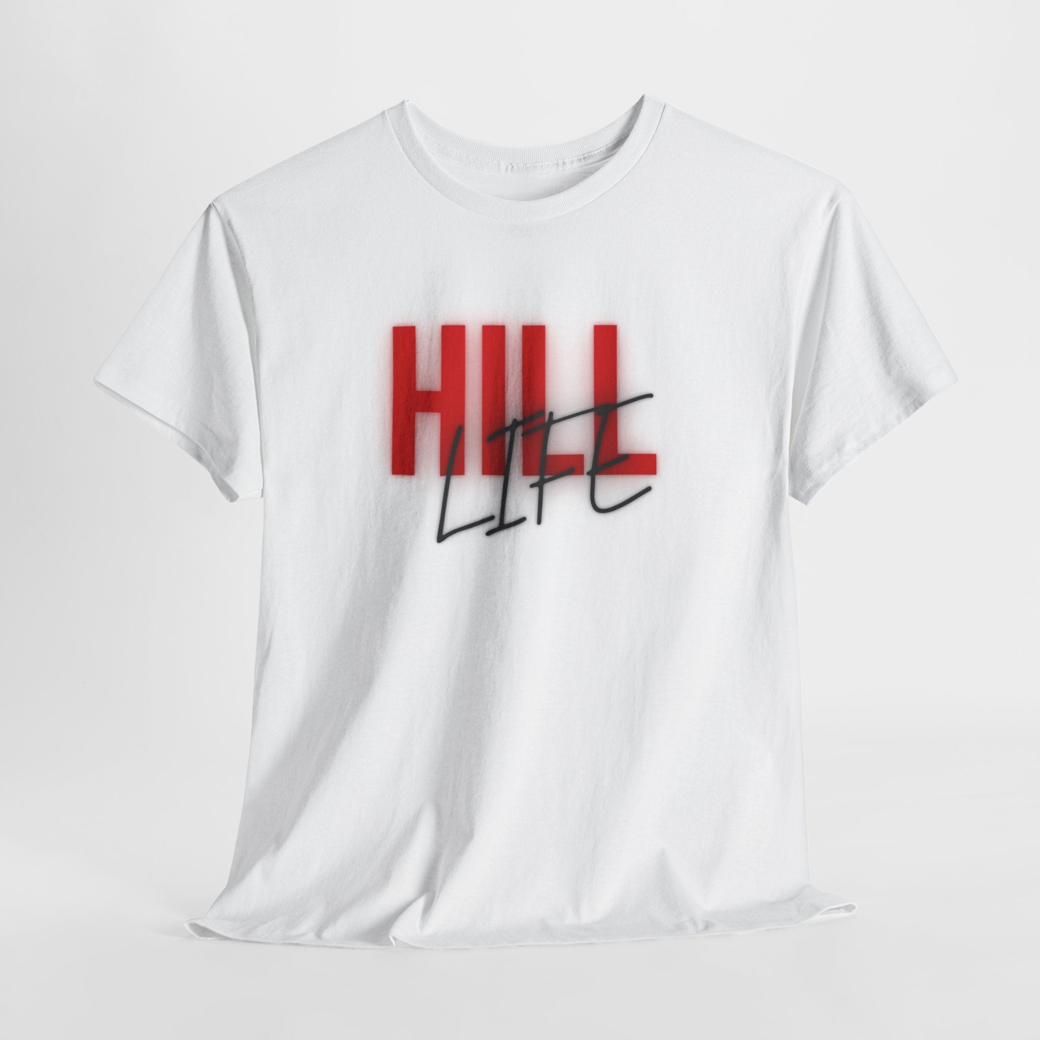 Hill Life Tee — Red Gradient Graphic T-Shirt