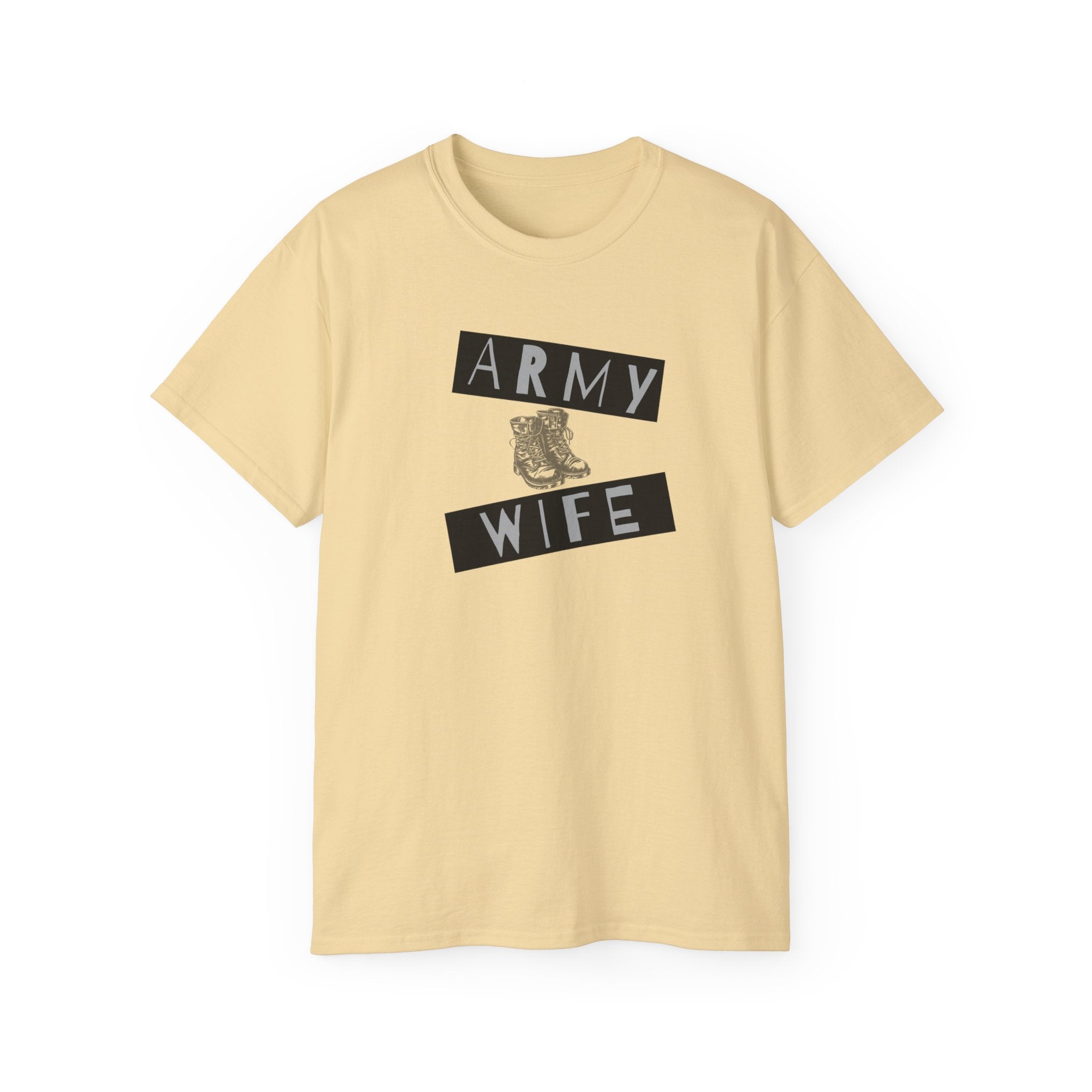 Army Wife T‑Shirt — Military Wife Tee with Combat Boot Graphic