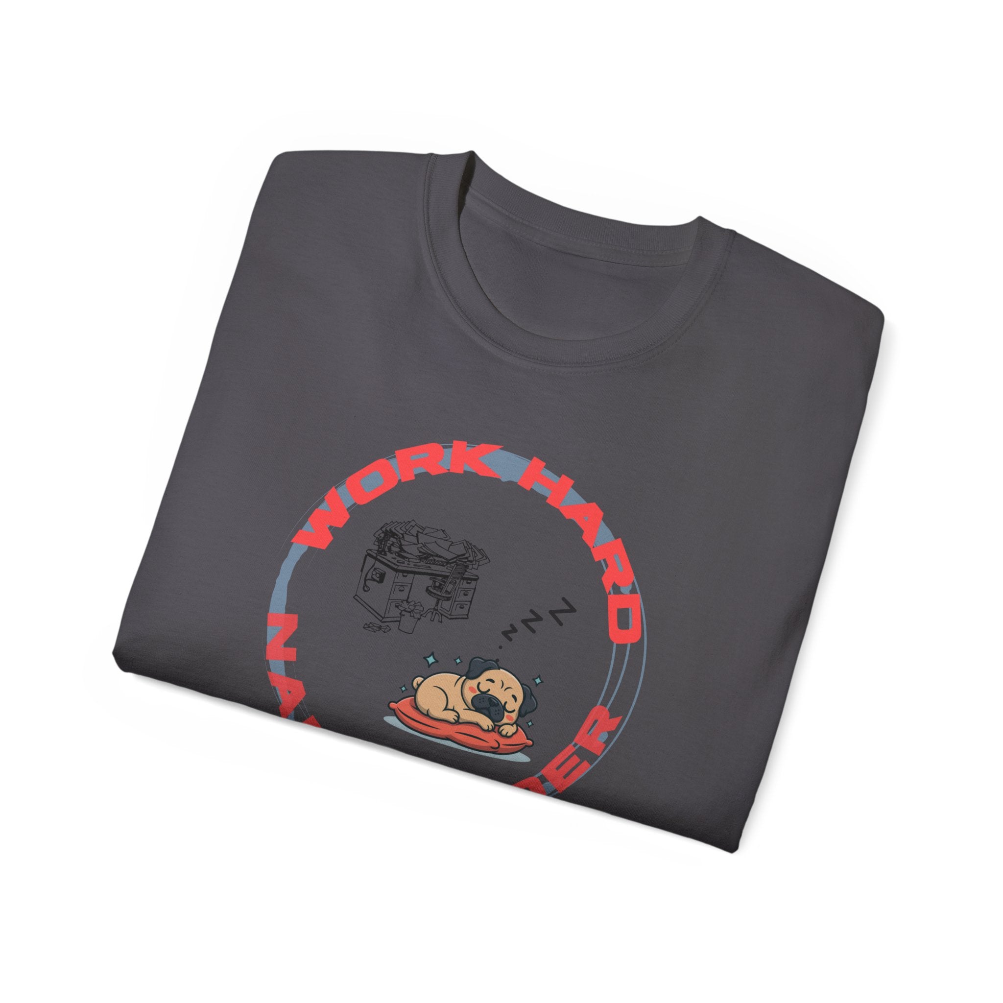 Work Hard Nap Harder T‑Shirt — Funny Sleep Lover Graphic Tee