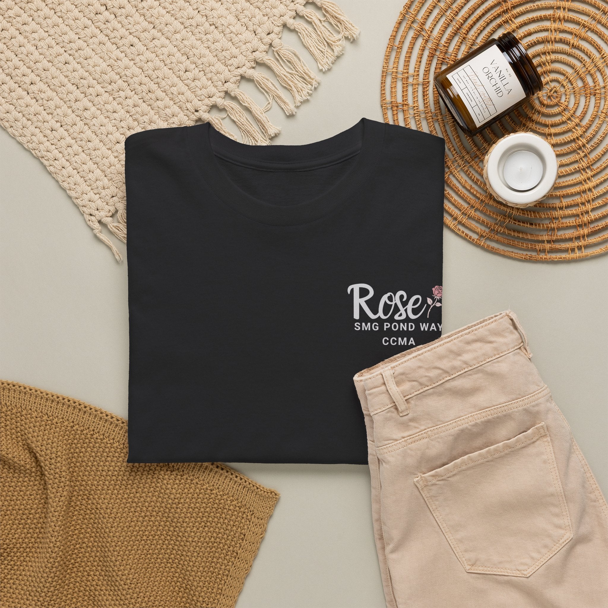 Rose Logo Work Tee with a Rose