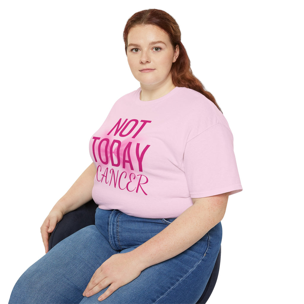 Not Today Cancer T-Shirt — Inspirational Cancer Awareness Tee with Pink Ribbon