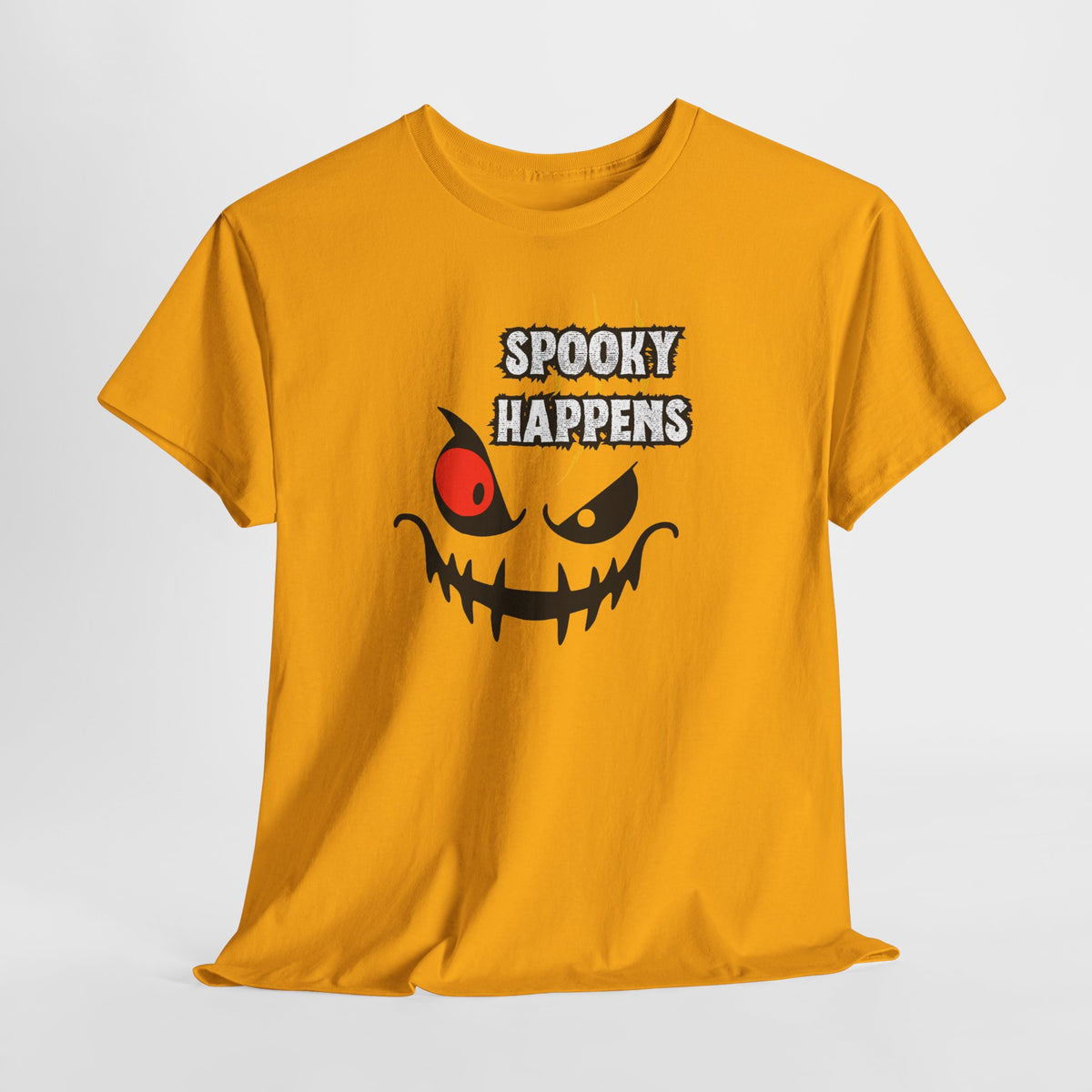 Spooky Happens Halloween T-Shirt — Creepy Jack-O'-Lantern Face Tee