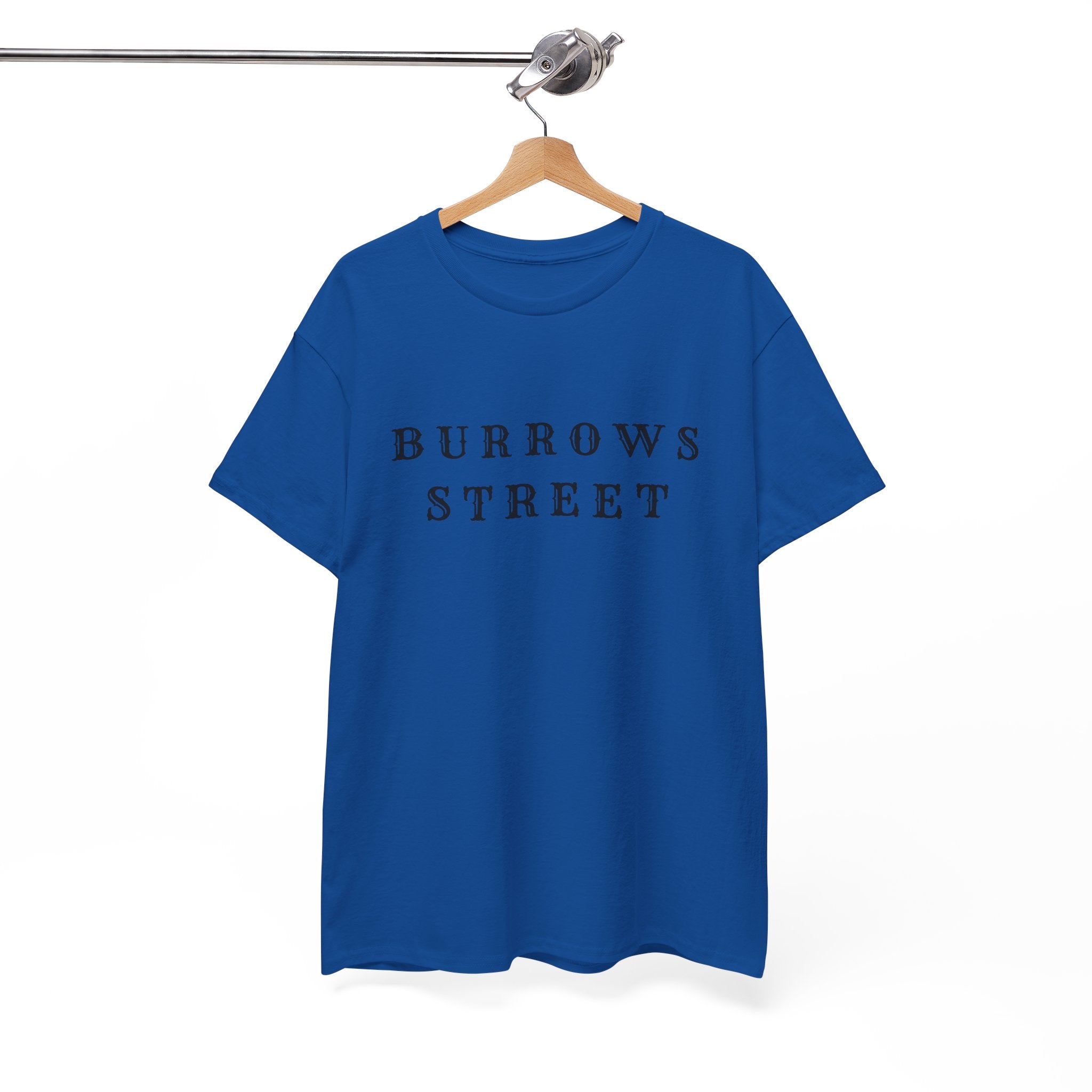 Burrows Street T‑Shirt — Minimalist Vintage Lettering Tee