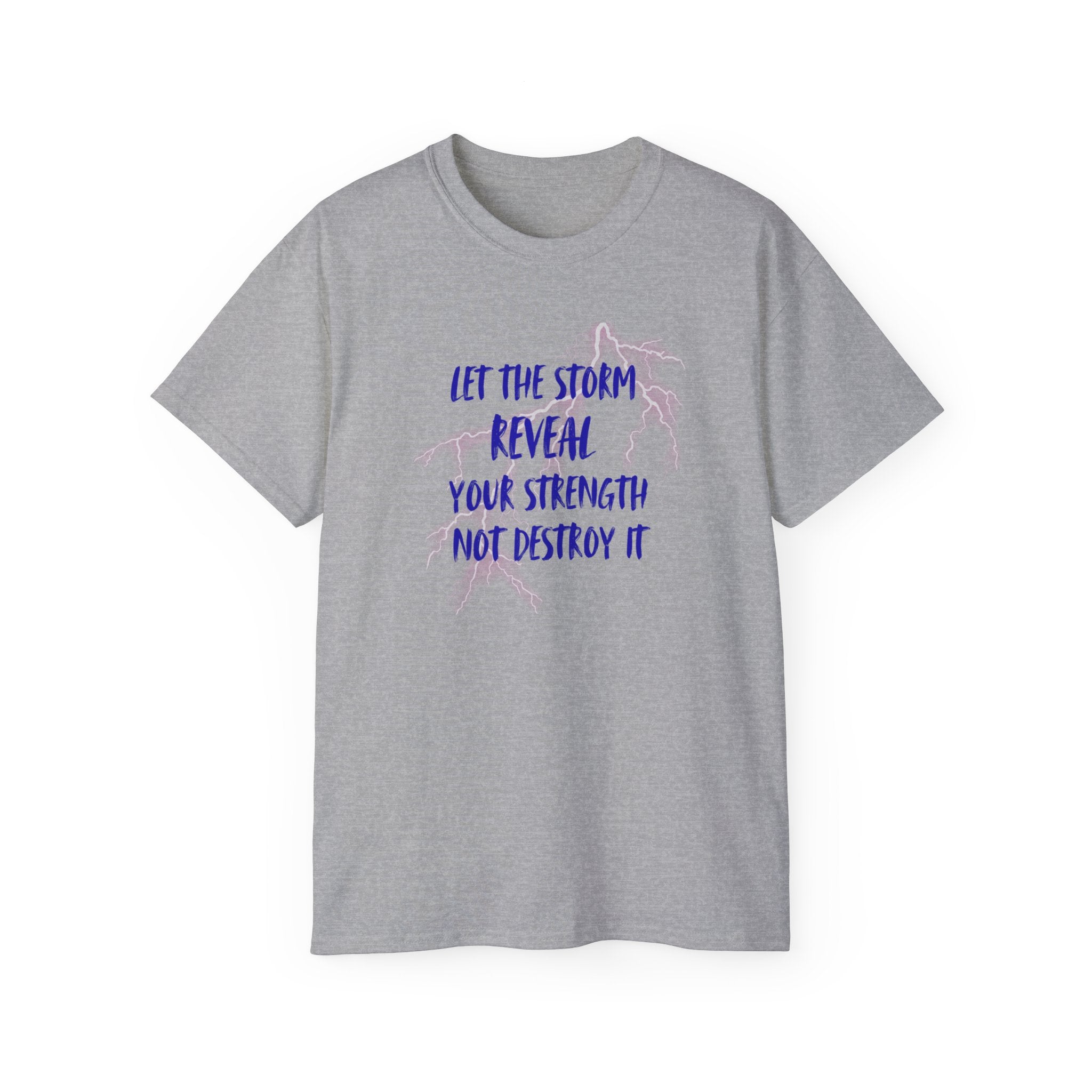 Inspirational Breast Cancer Awareness Tee — "Let the Storm Reveal Your Strength"