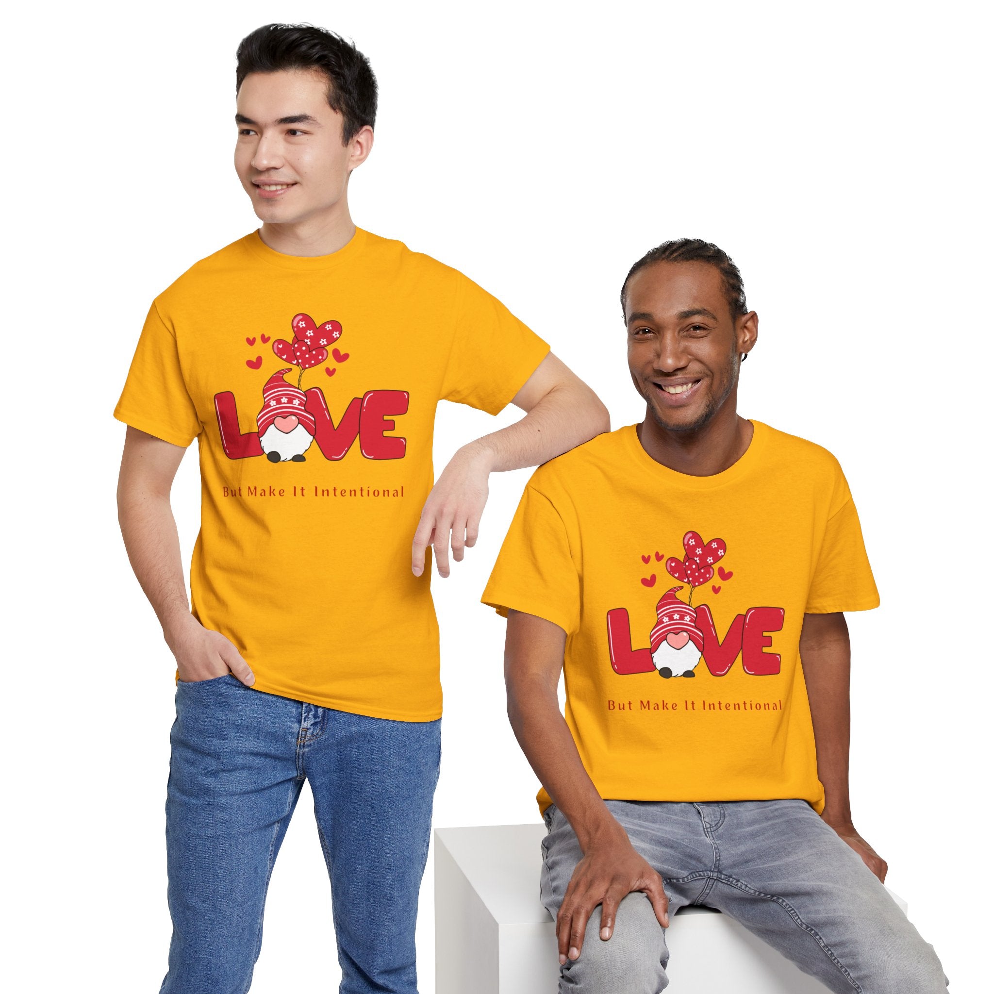 Love Heart T-Shirt — "Love" Graphic with "But Make It Intentional"
