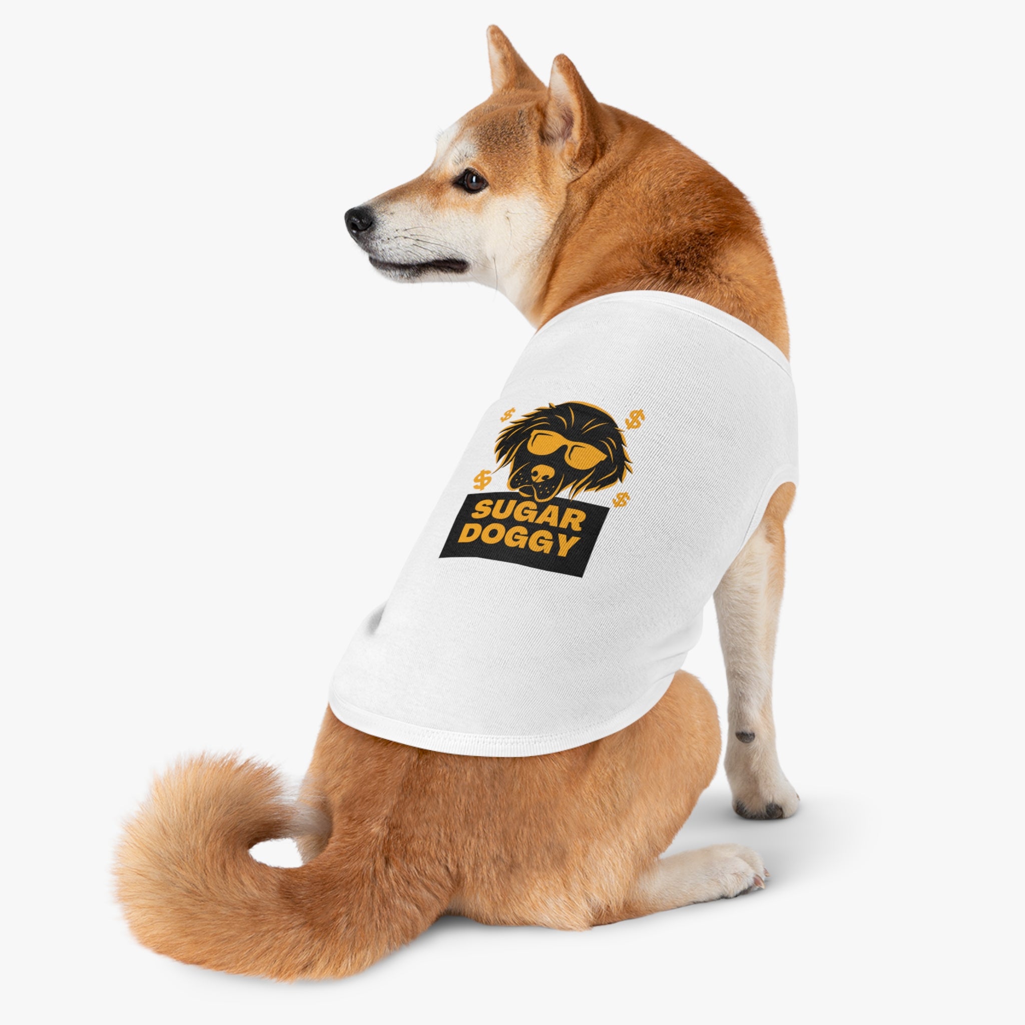 Sugar Doggy Pet Tank Top — Funny Dog Tee with Sunglasses & Dollar Sign Design