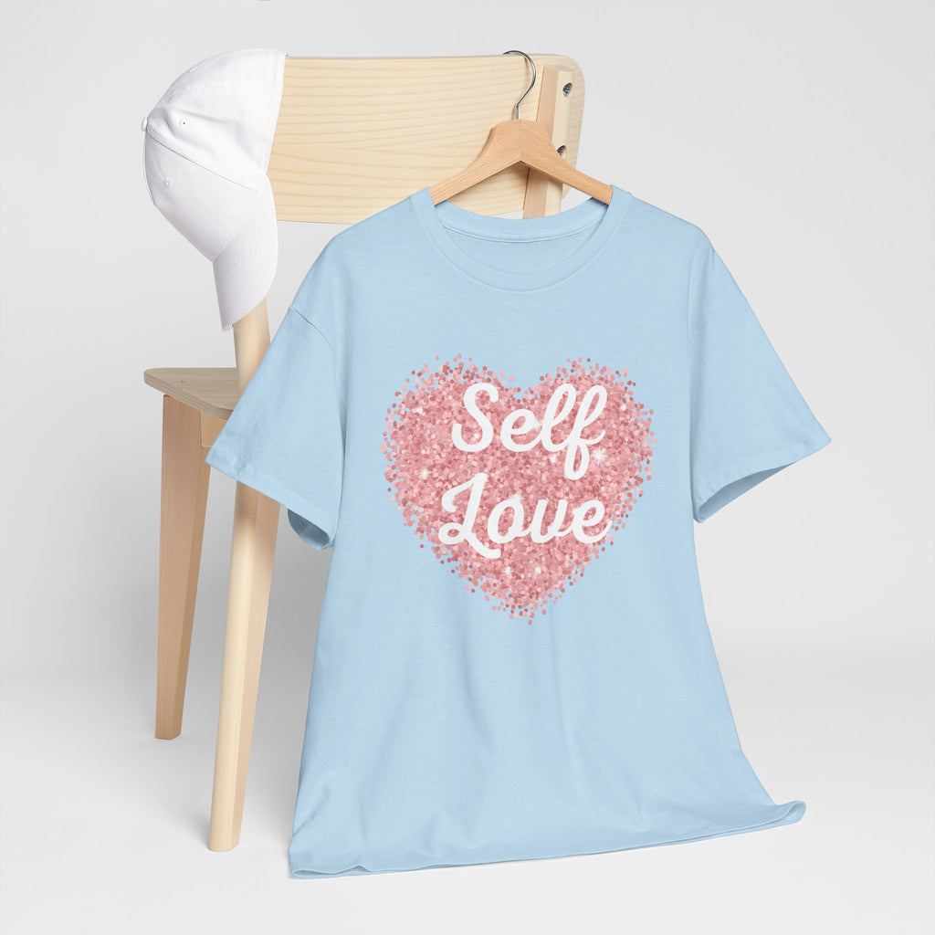 Self Love Tee — Pink Heart Mental Health Awareness Shirt