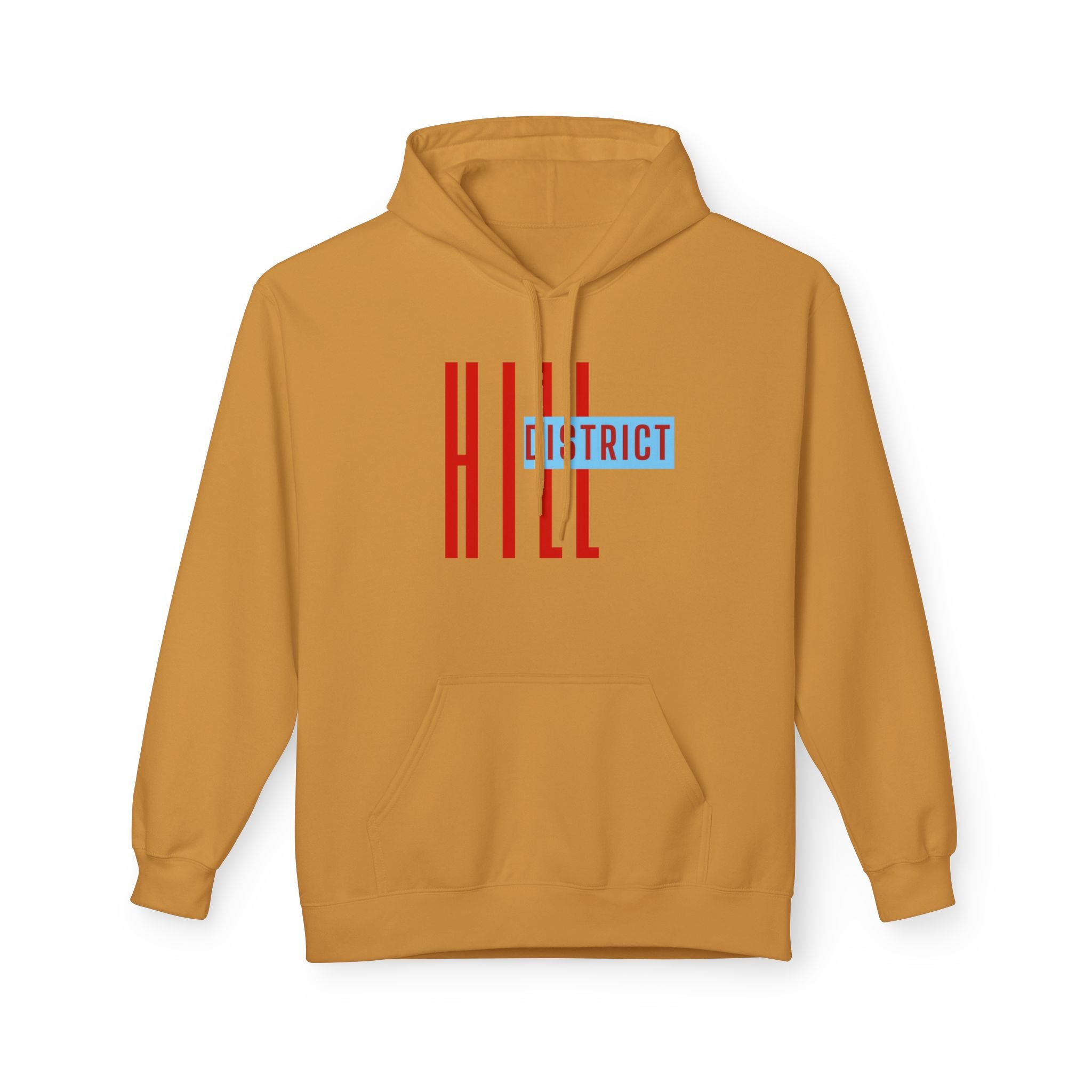 HILL District Hoodie — Retro Red & Blue 'HILL' Streetwear Pullover