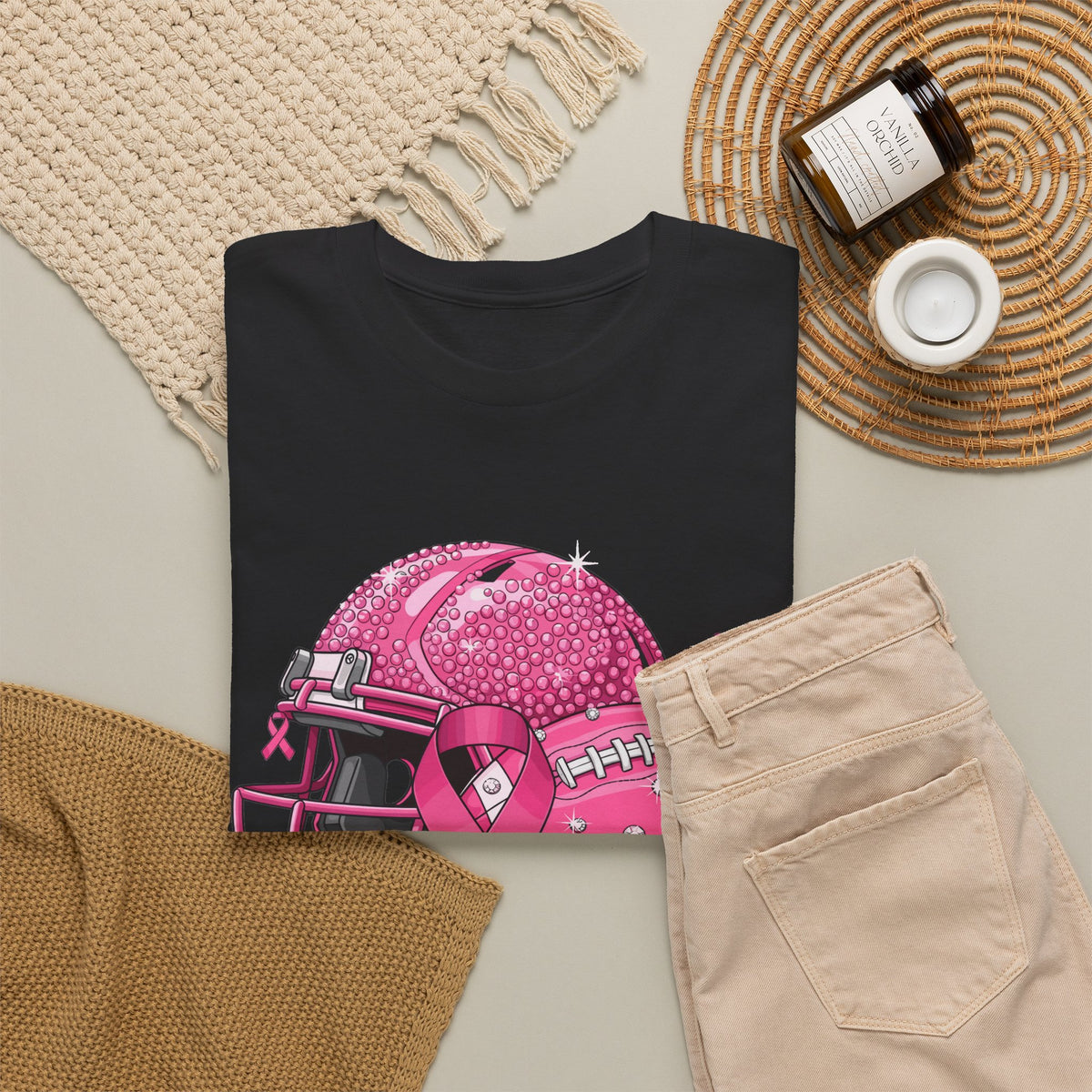 Breast Cancer Awareness Football Helmet T-Shirt