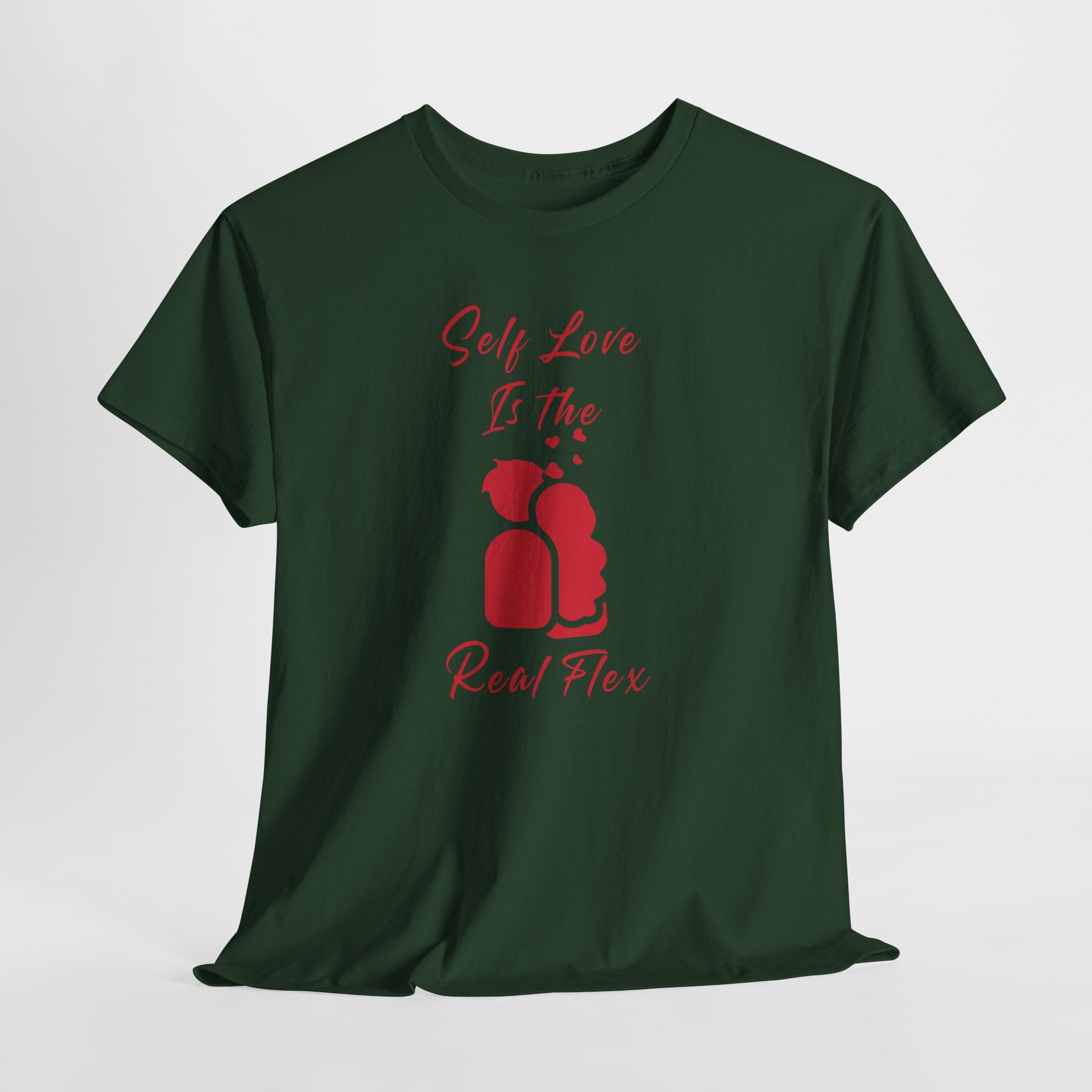 T-Shirt — "Self Love Is The Real Flex" Romantic Couple Graphic Tee