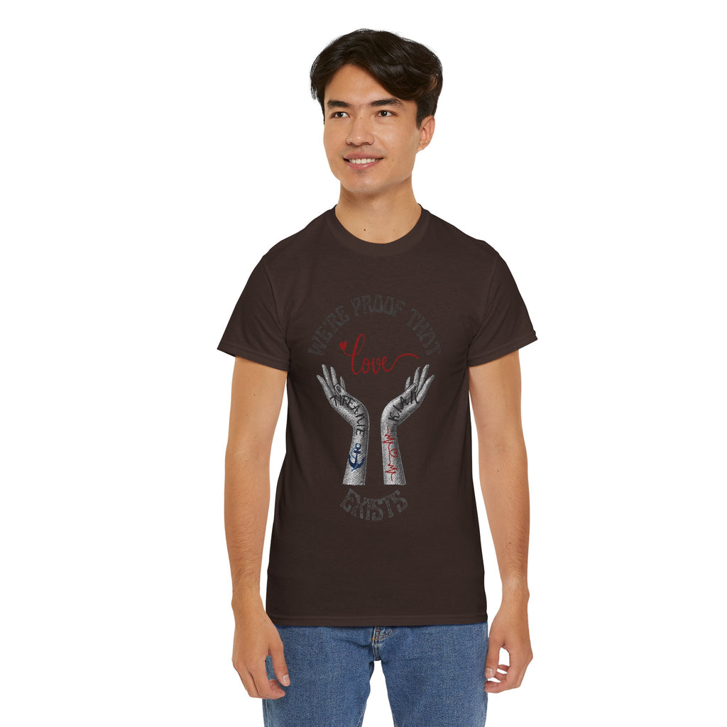 Love Wins Tattoo Hands T‑Shirt – "We're Proof That Love Exists" Couples Goal Pride Tee