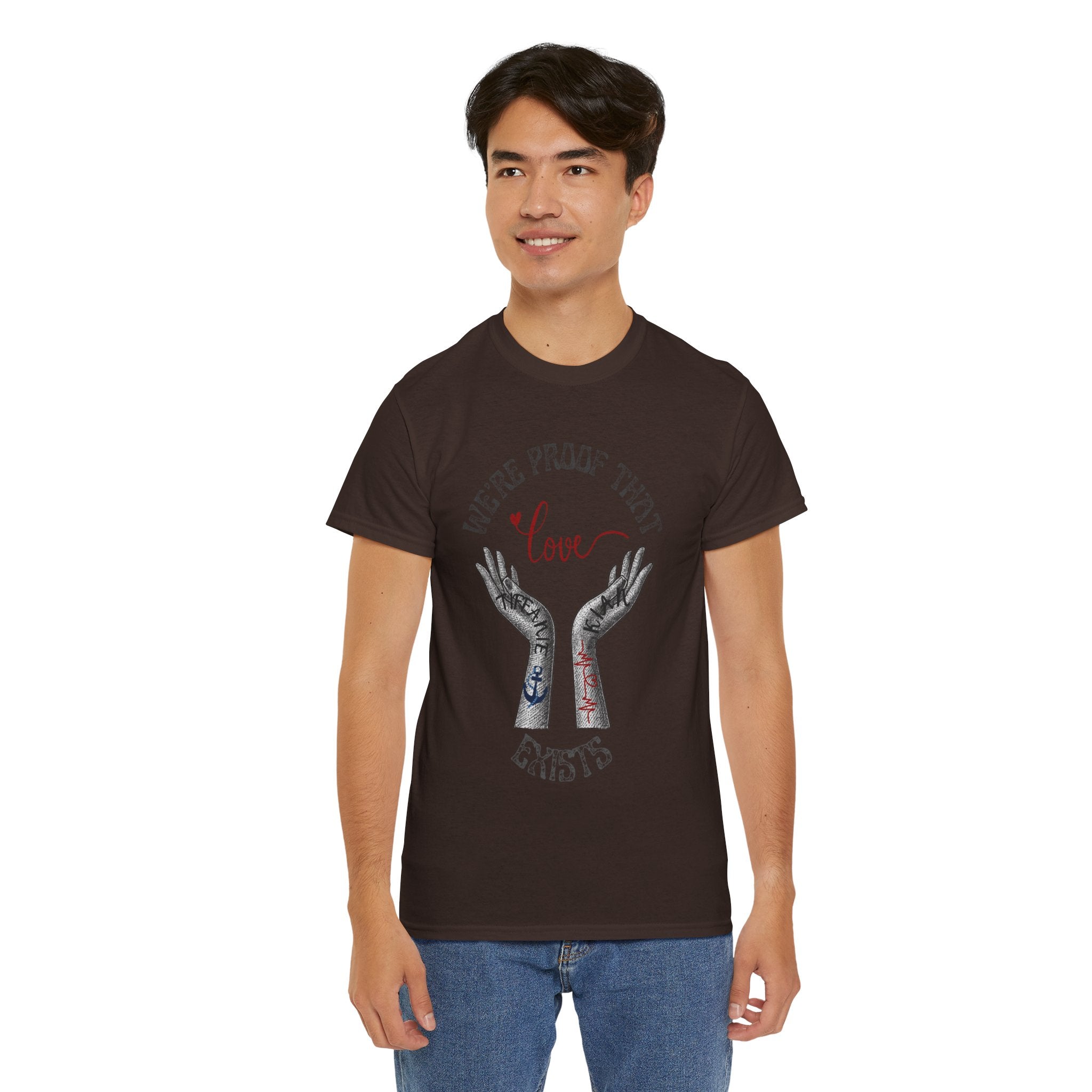 Love Wins Tattoo Hands T‑Shirt – "We're Proof That Love Exists" Couples Goal Pride Tee