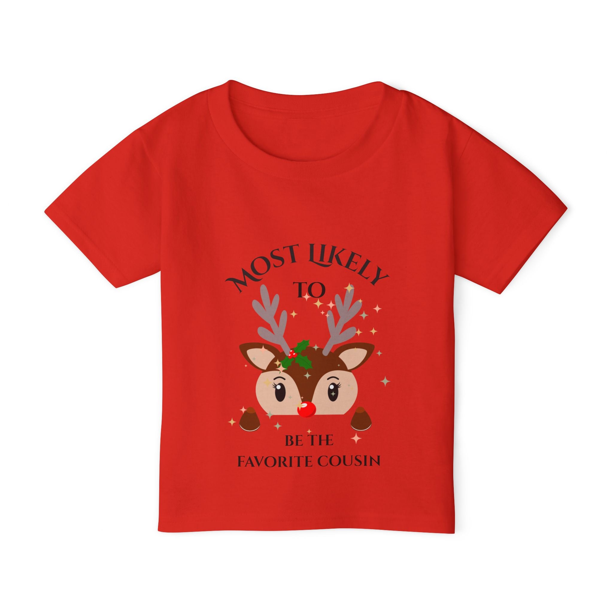 Mostly Likely to be the favorite...Cute Toddler T-Shirt with Reindeer Design, Christmas Gift, Holiday Outfit, Favorite Cousin Shirt, Baby Shower Gift, Kids' Apparel