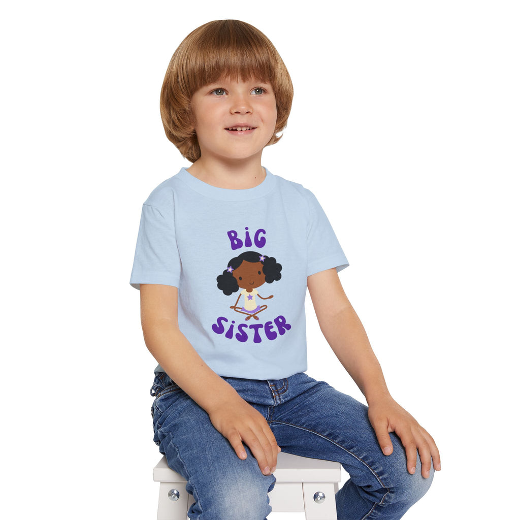 Big Sister Toddler Tee — Cute African American Girl Announcement Shirt