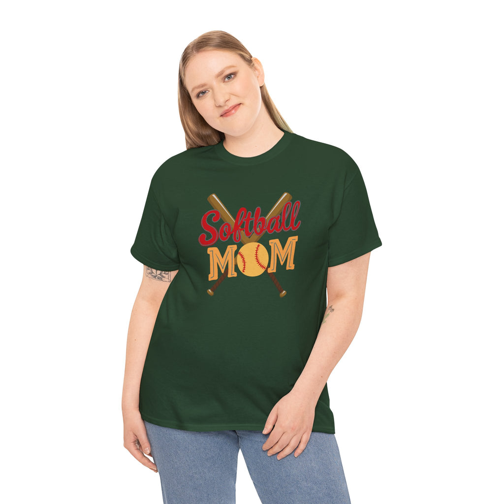 Softball Mom T‑Shirt — Retro Crossed Bats & Ball Tee for Proud Moms