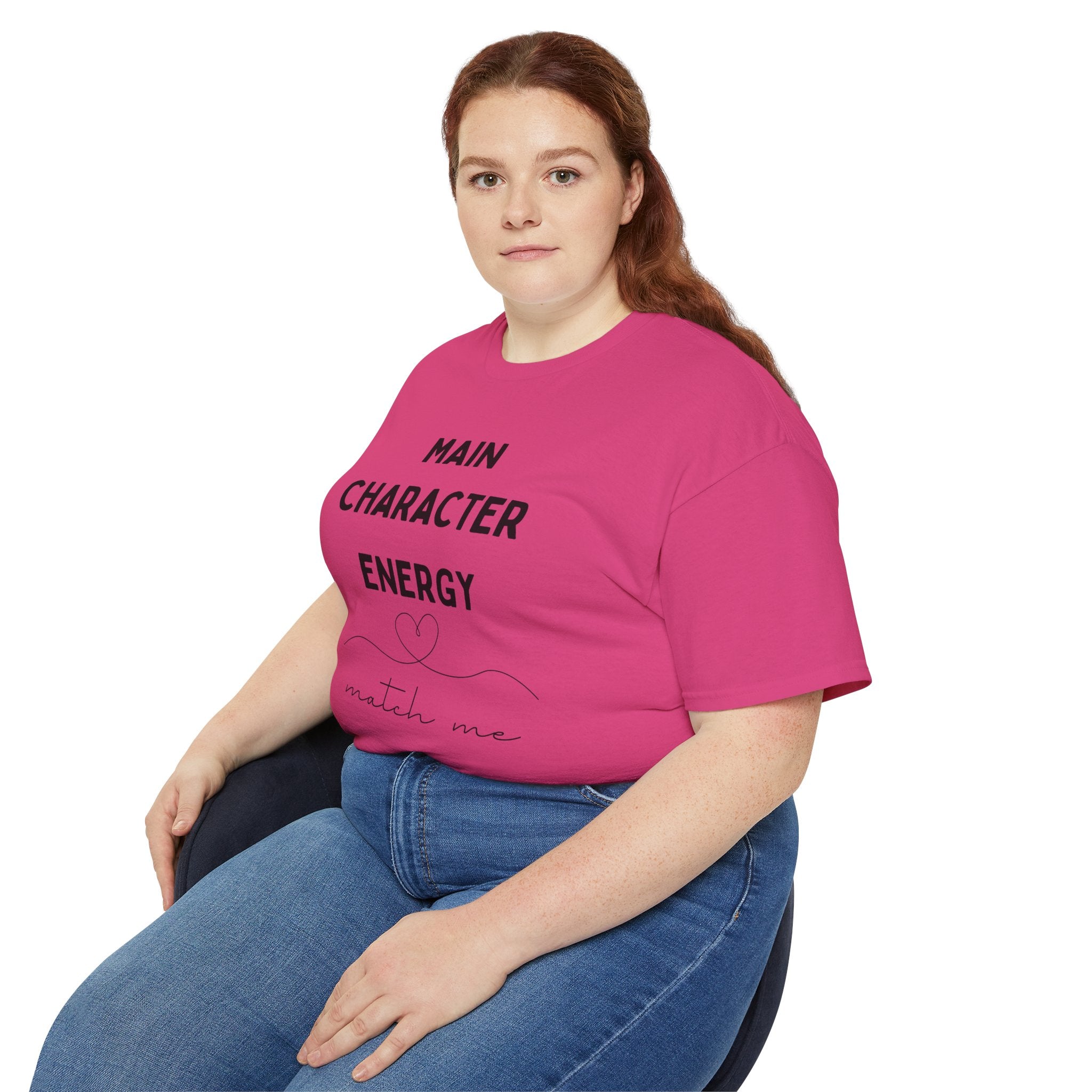 Main Character Energy Tee — "Match Me" Graphic Cotton Shirt