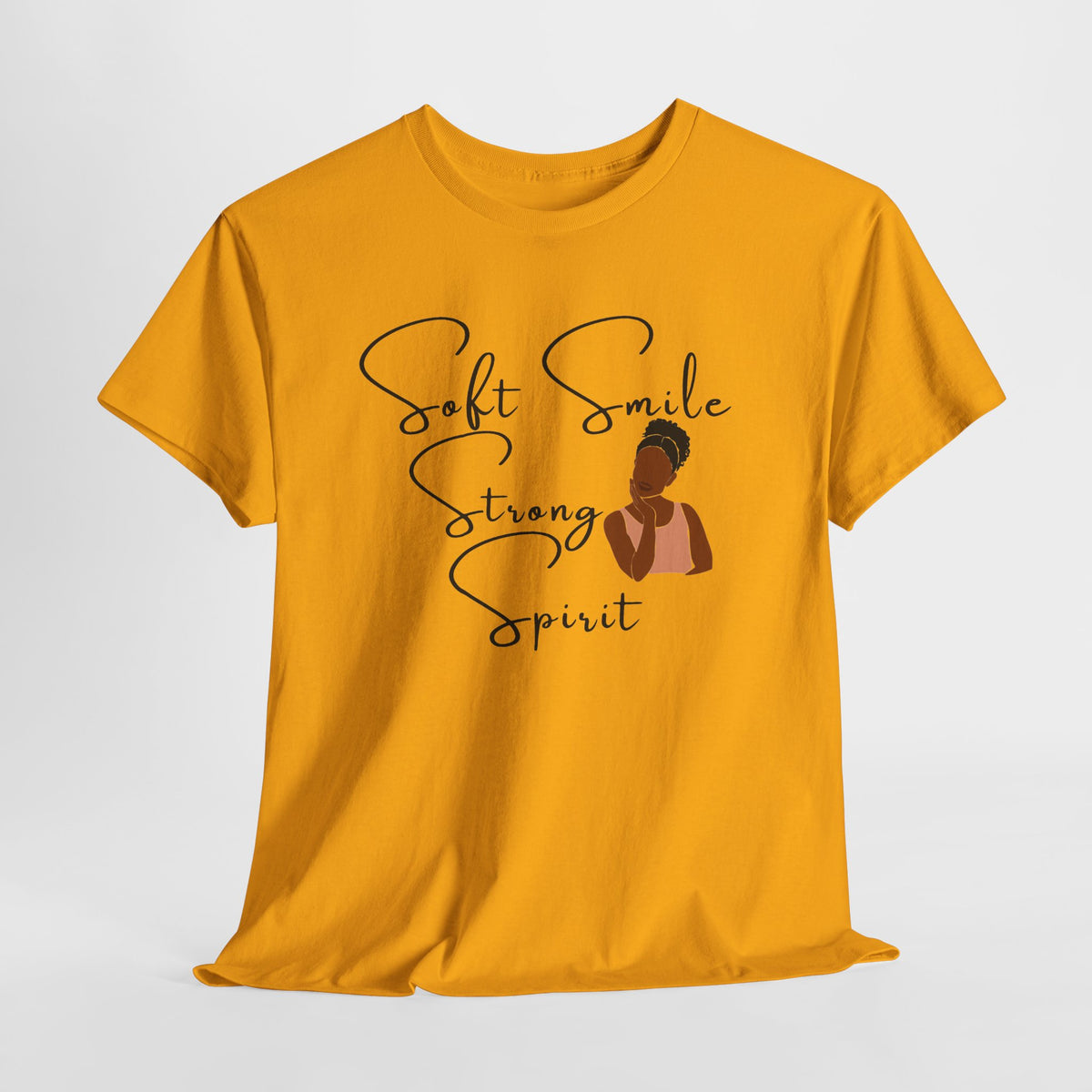 Soft Smile Strong Spirit Tee — Minimal Line Art Inspirational T-Shirt