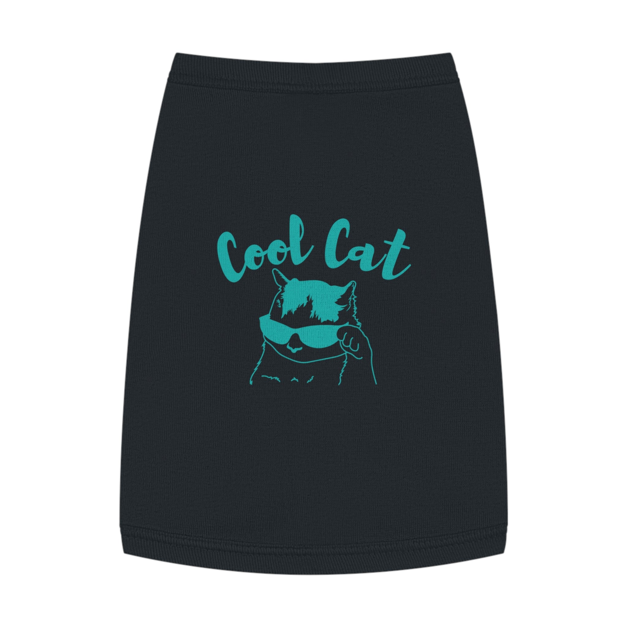 Cool Cat Pet Tank Top — Teal "Cool Cat" Graphic Dog & Cat Shirt
