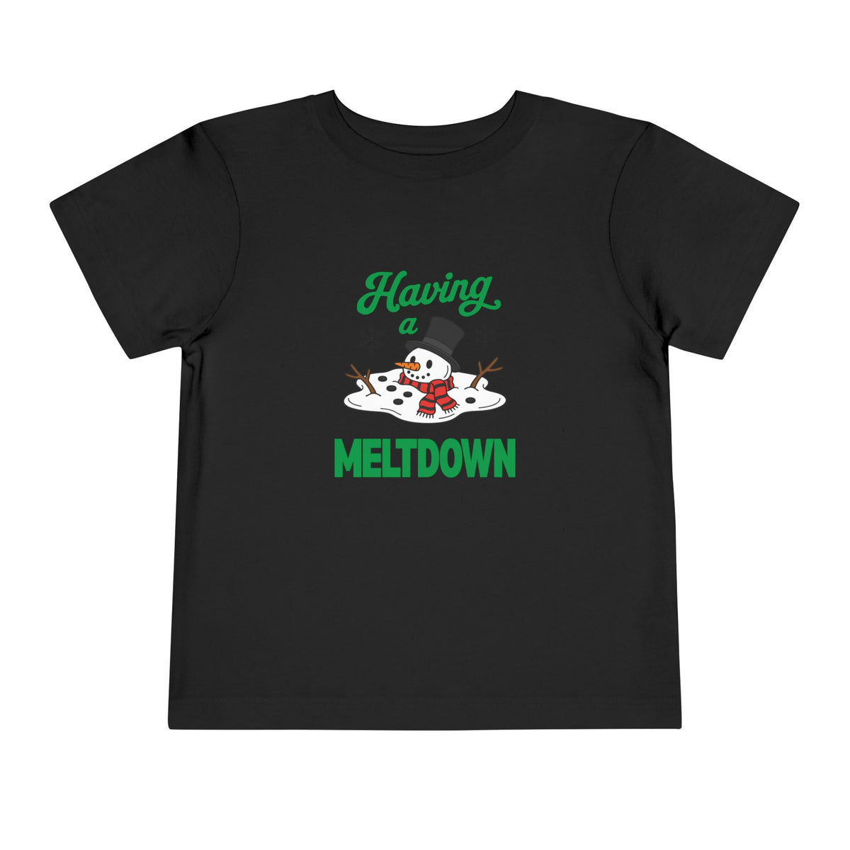 Having a Meltdown Snowman Christmas Toddler Short Sleeve Tee