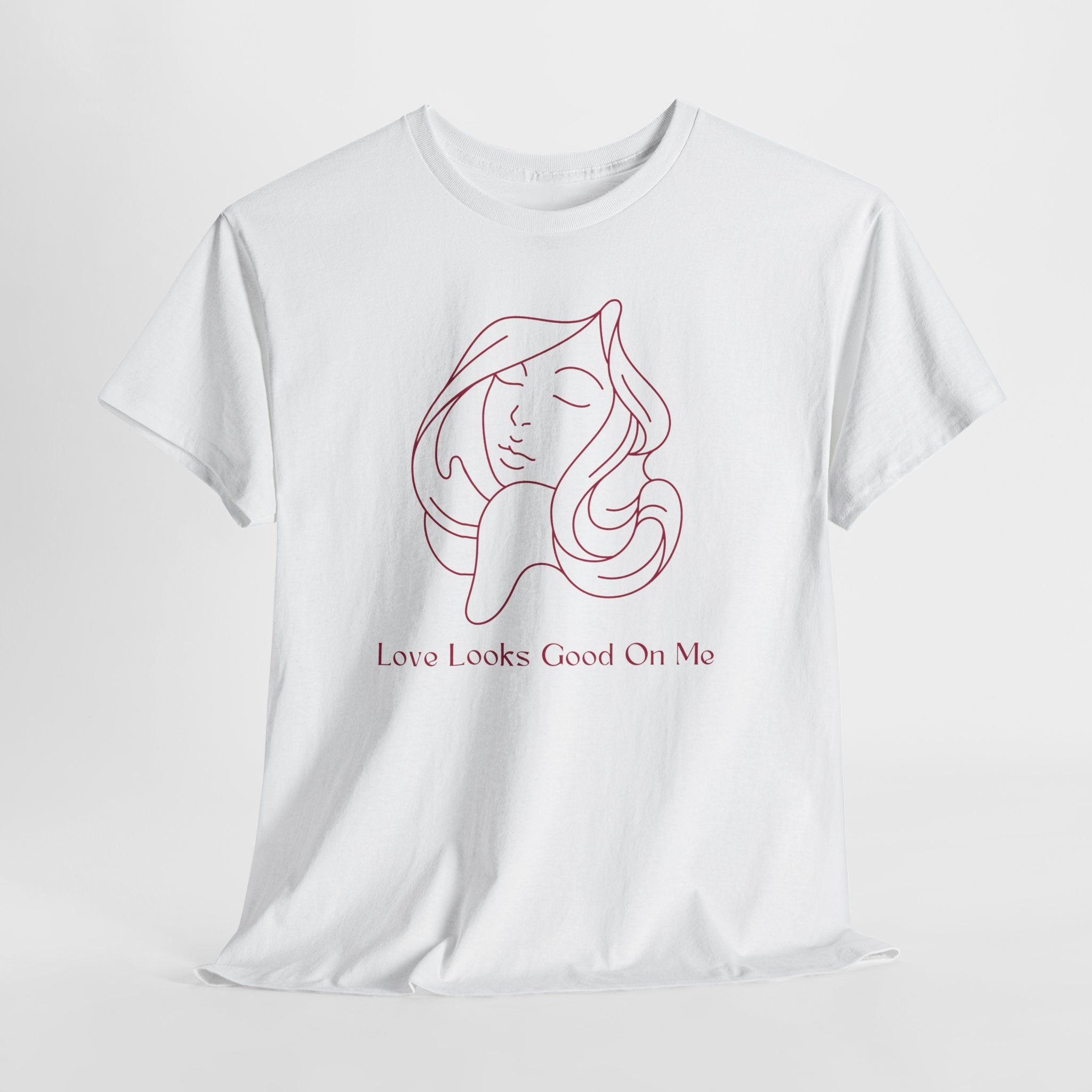T-Shirt — 'Love Looks Good On Me' Minimal Line Art Tee
