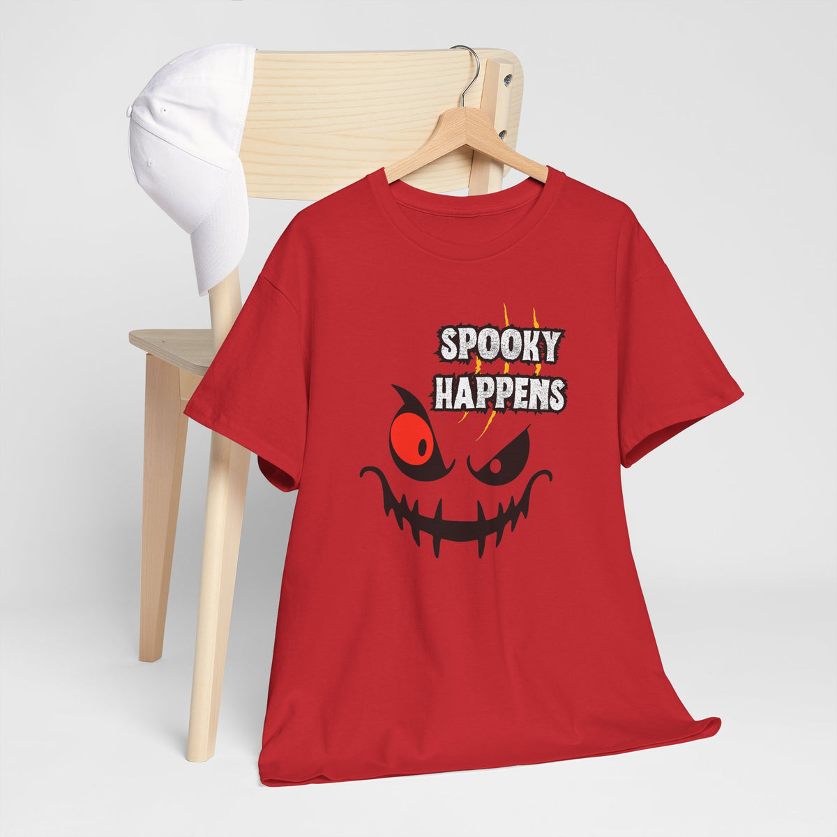 Spooky Happens Halloween T-Shirt — Creepy Jack-O'-Lantern Face Tee