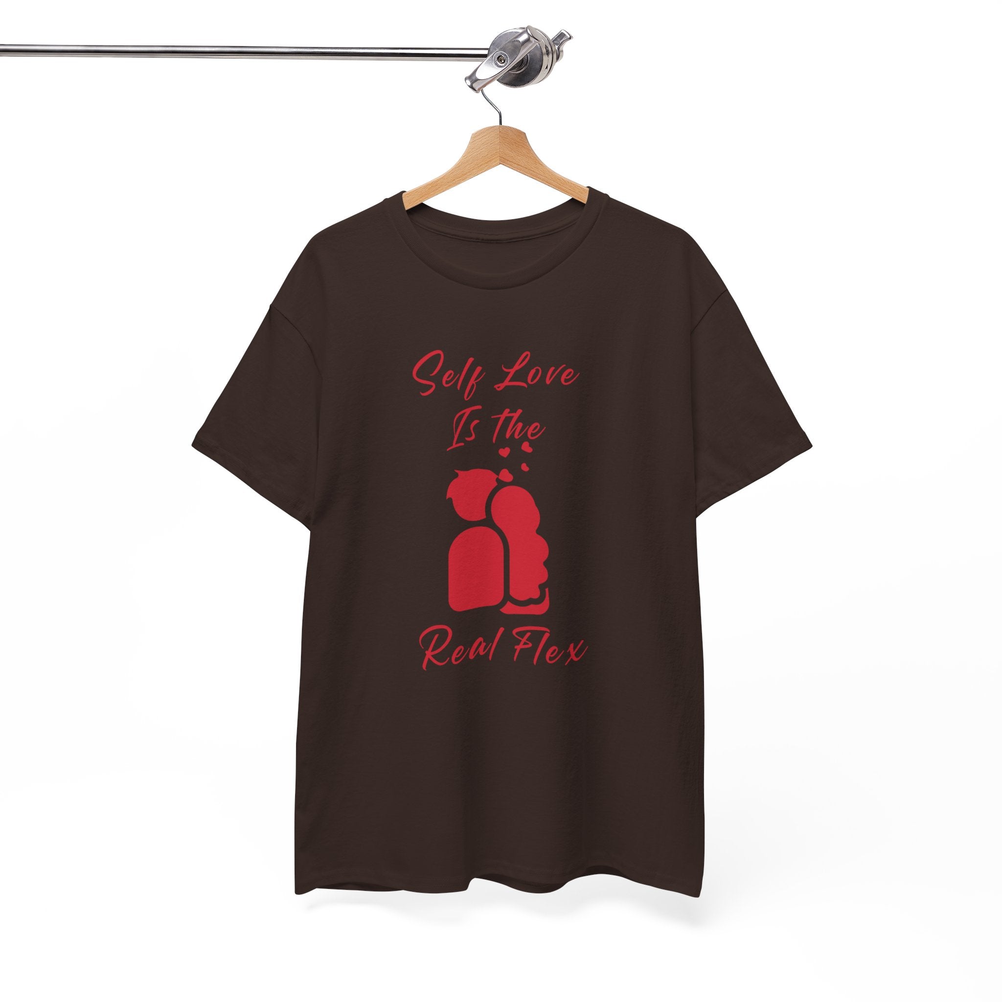 T-Shirt — "Self Love Is The Real Flex" Romantic Couple Graphic Tee