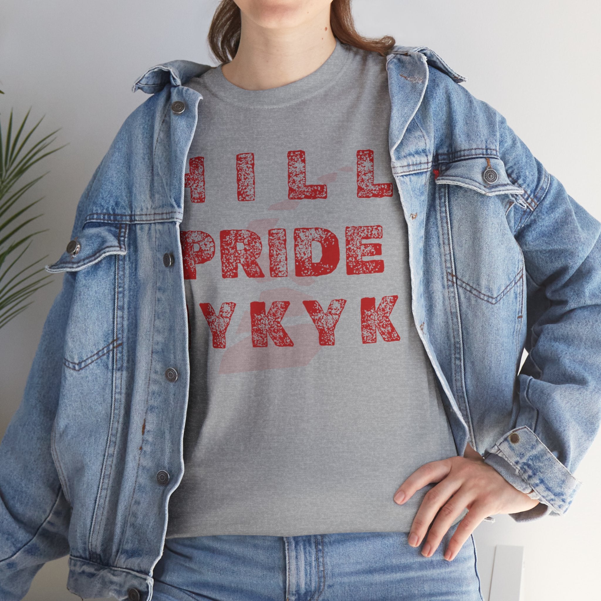 Hill Pride Cobblestone Road Graphic Tee — Red Brick Path Text Design
