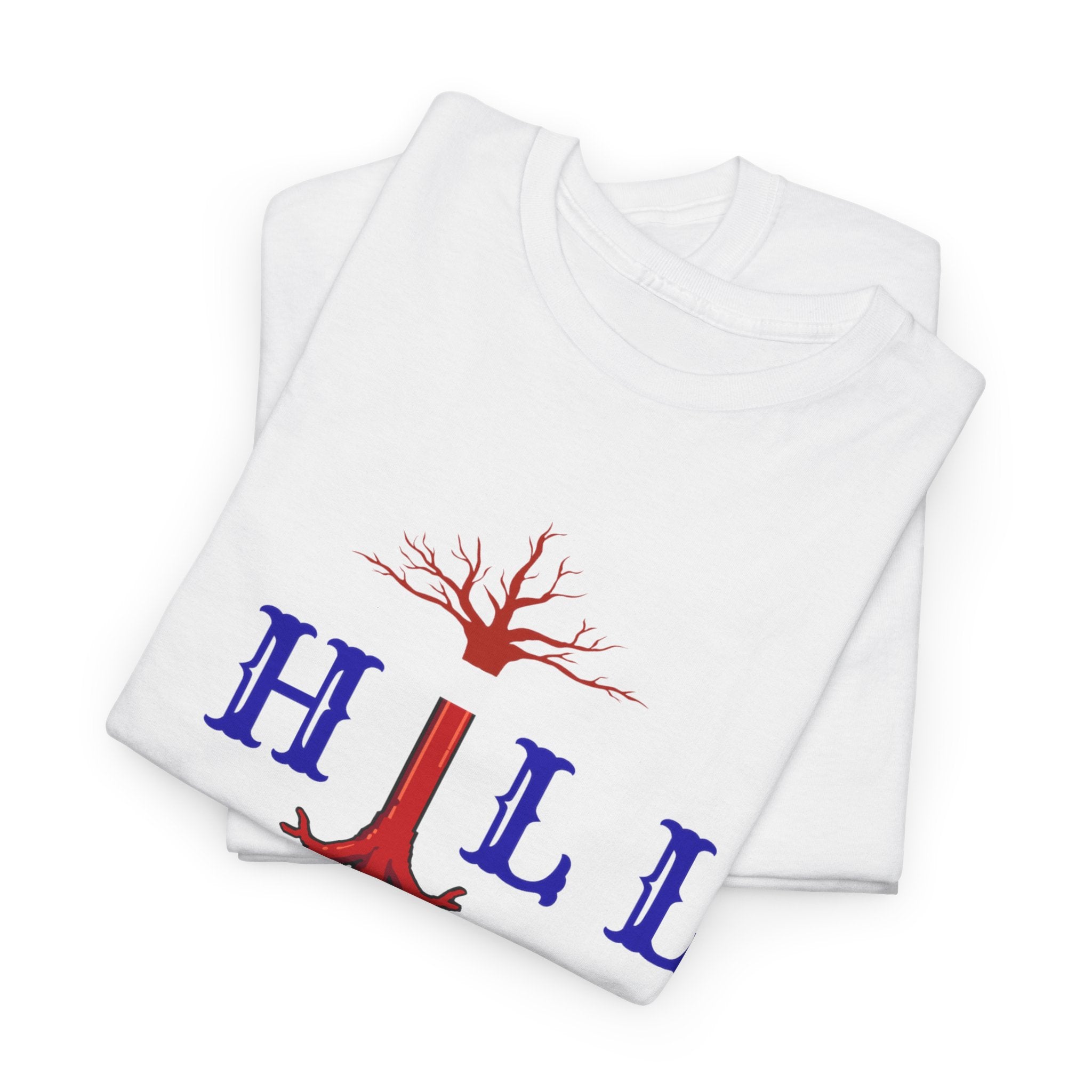 T-Shirt — Hill Roots Logo Tee (red tree roots graphic)