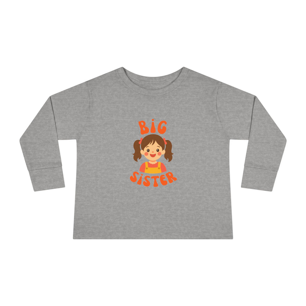 Big Sister Toddler Long Sleeve Tee — Cute Announce Shirt for New Siblings