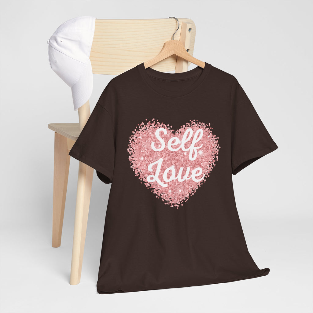 Self Love Tee — Pink Heart Mental Health Awareness Shirt
