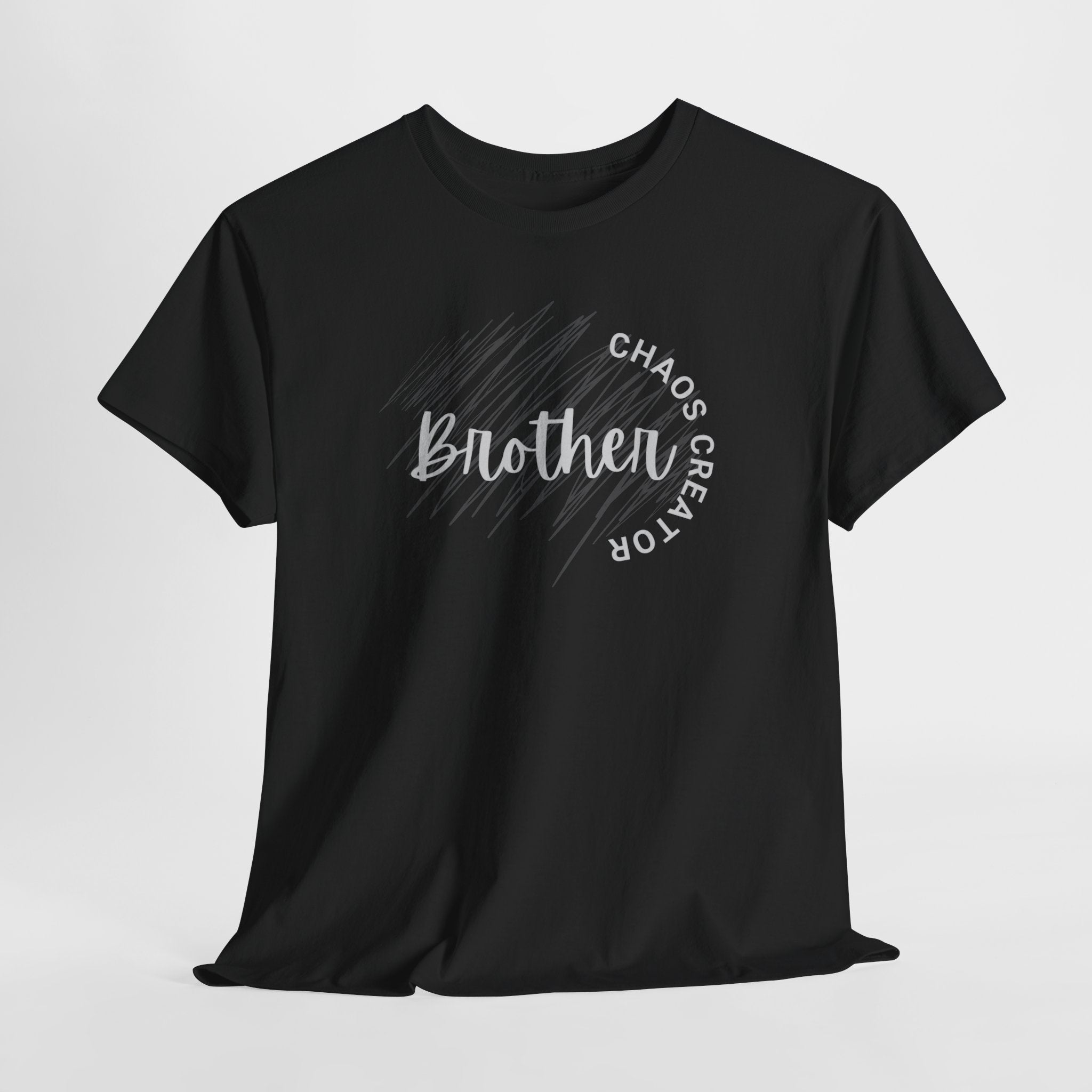Brother Chaos Creator Graphic Tee — 'Brother' Script with 'Chaos Creator' Circle Design