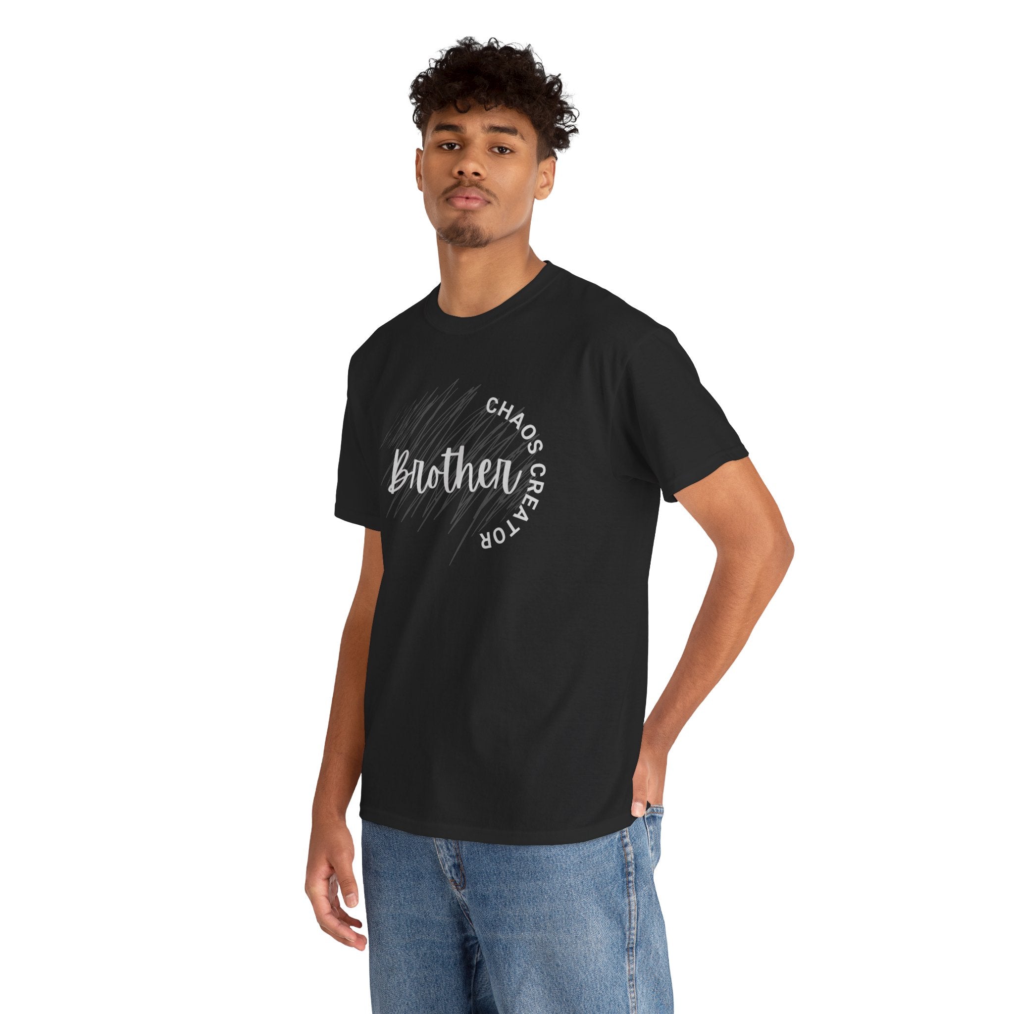 Brother Chaos Creator Graphic Tee — 'Brother' Script with 'Chaos Creator' Circle Design
