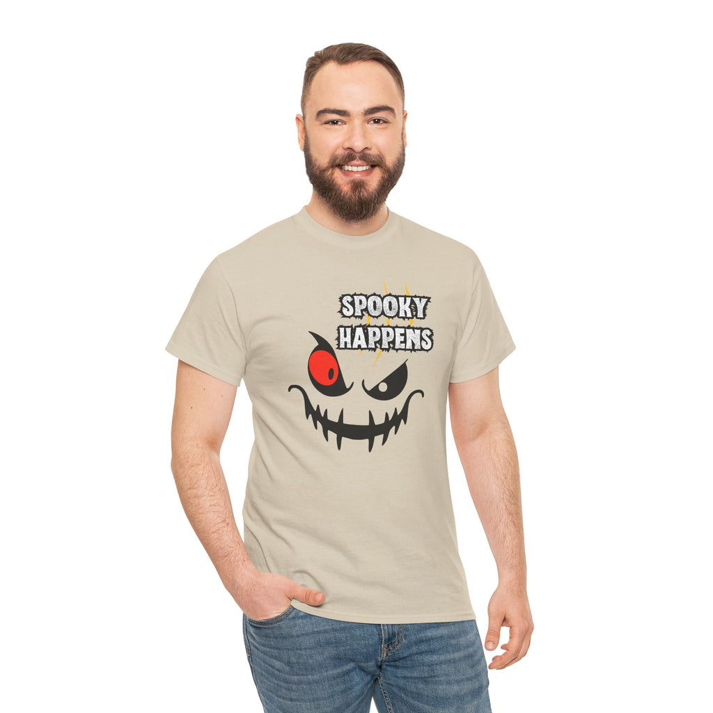 Spooky Happens Halloween T-Shirt — Creepy Jack-O'-Lantern Face Tee