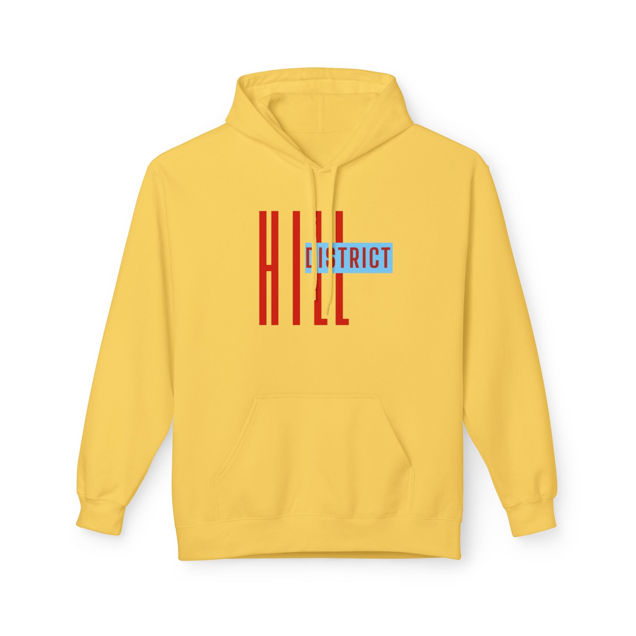 HILL District Hoodie — Retro Red & Blue 'HILL' Streetwear Pullover