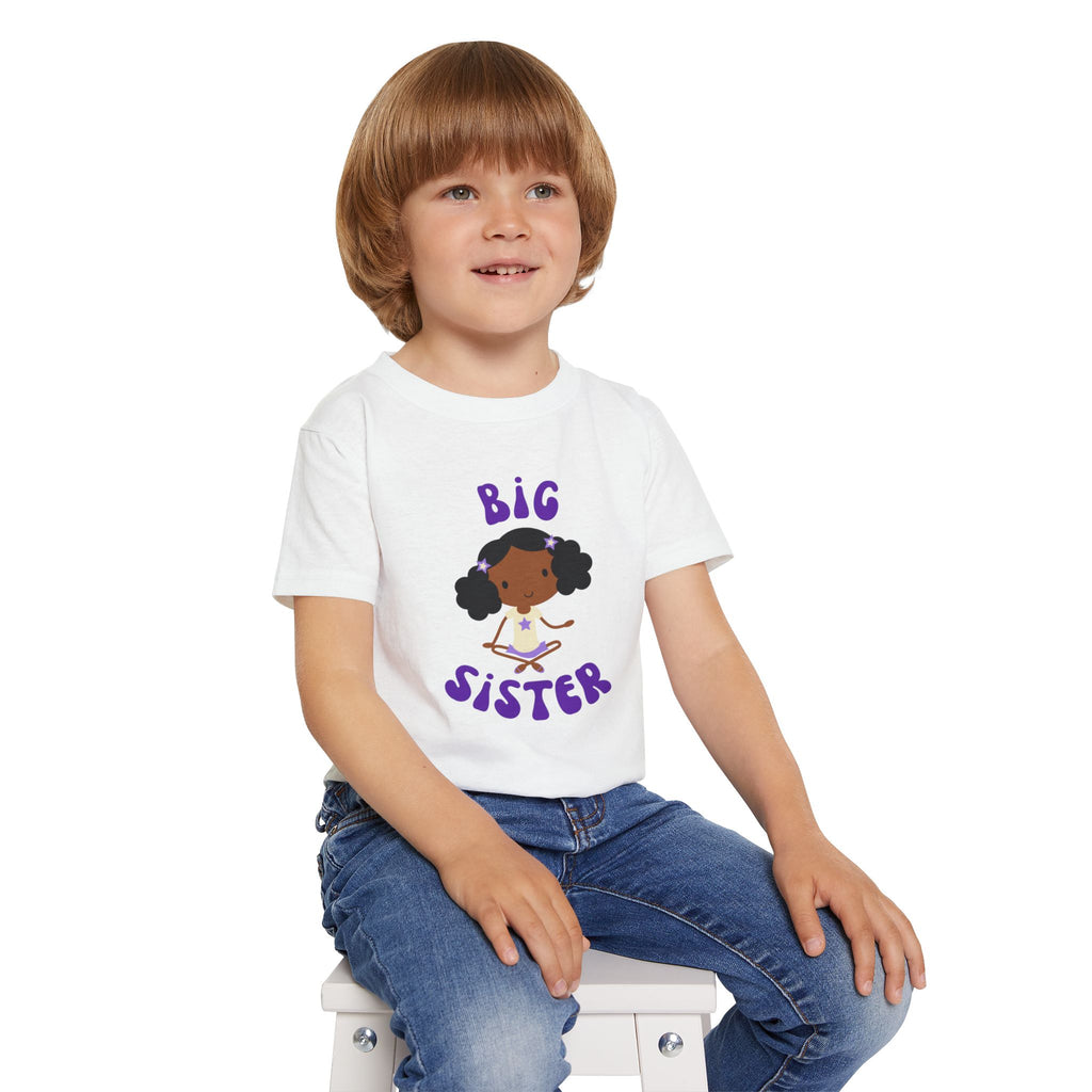 Big Sister Toddler Tee — Cute African American Girl Announcement Shirt