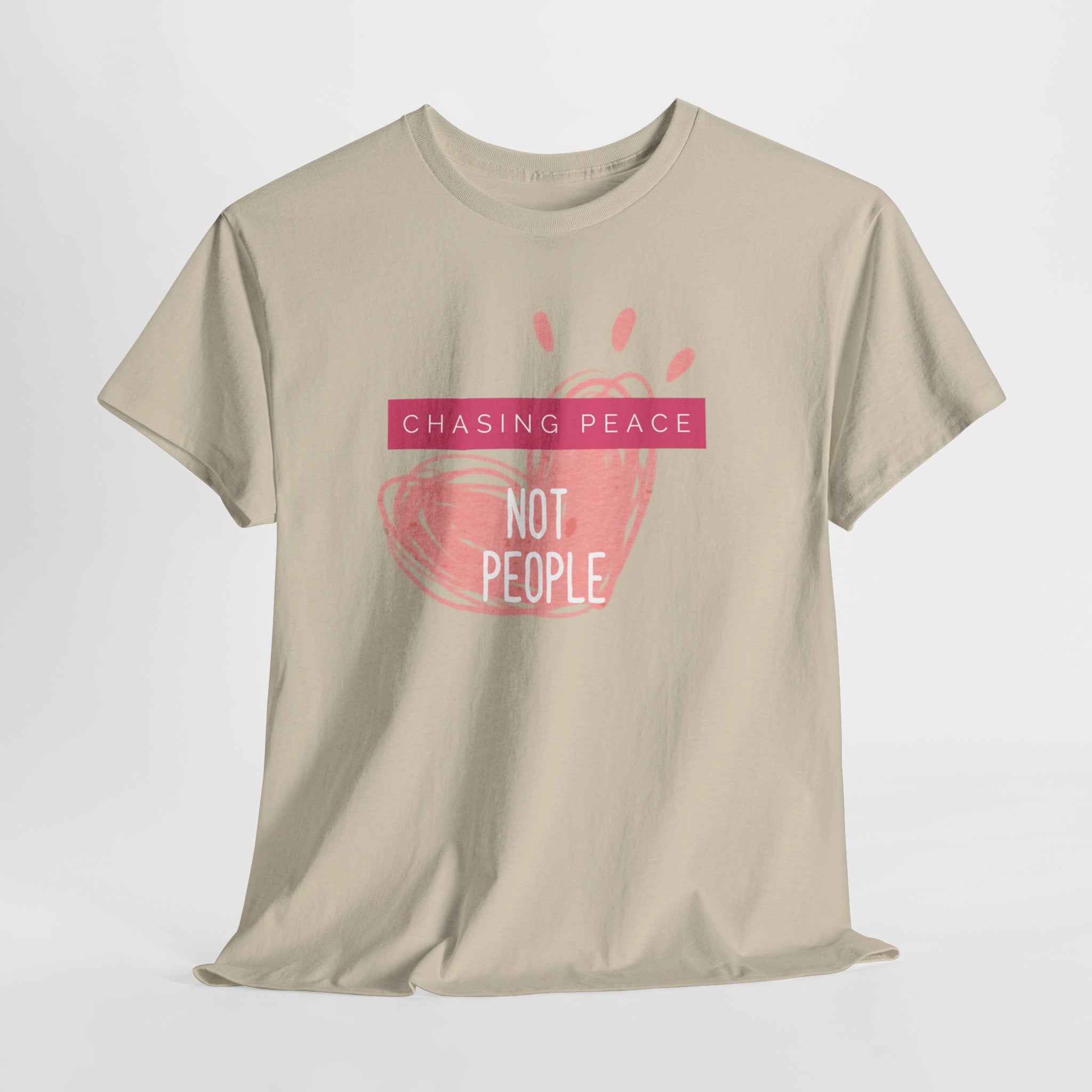 Chasing Peace Not People Tee — Pink Graphic Mental Health Awareness T‑Shirt