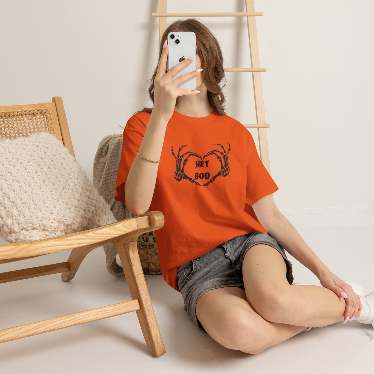 Hey Boo Skeleton Heart T-Shirt