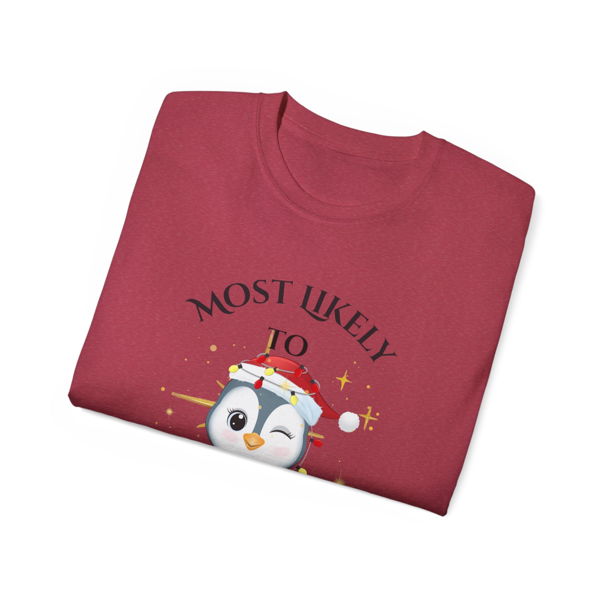 Most Likely To Post on Instagram Unisex Ultra Cotton Tee, Cute Penguin Shirt, Social Media Humor T-Shirt, Holiday Gift, Fun Casual Wear